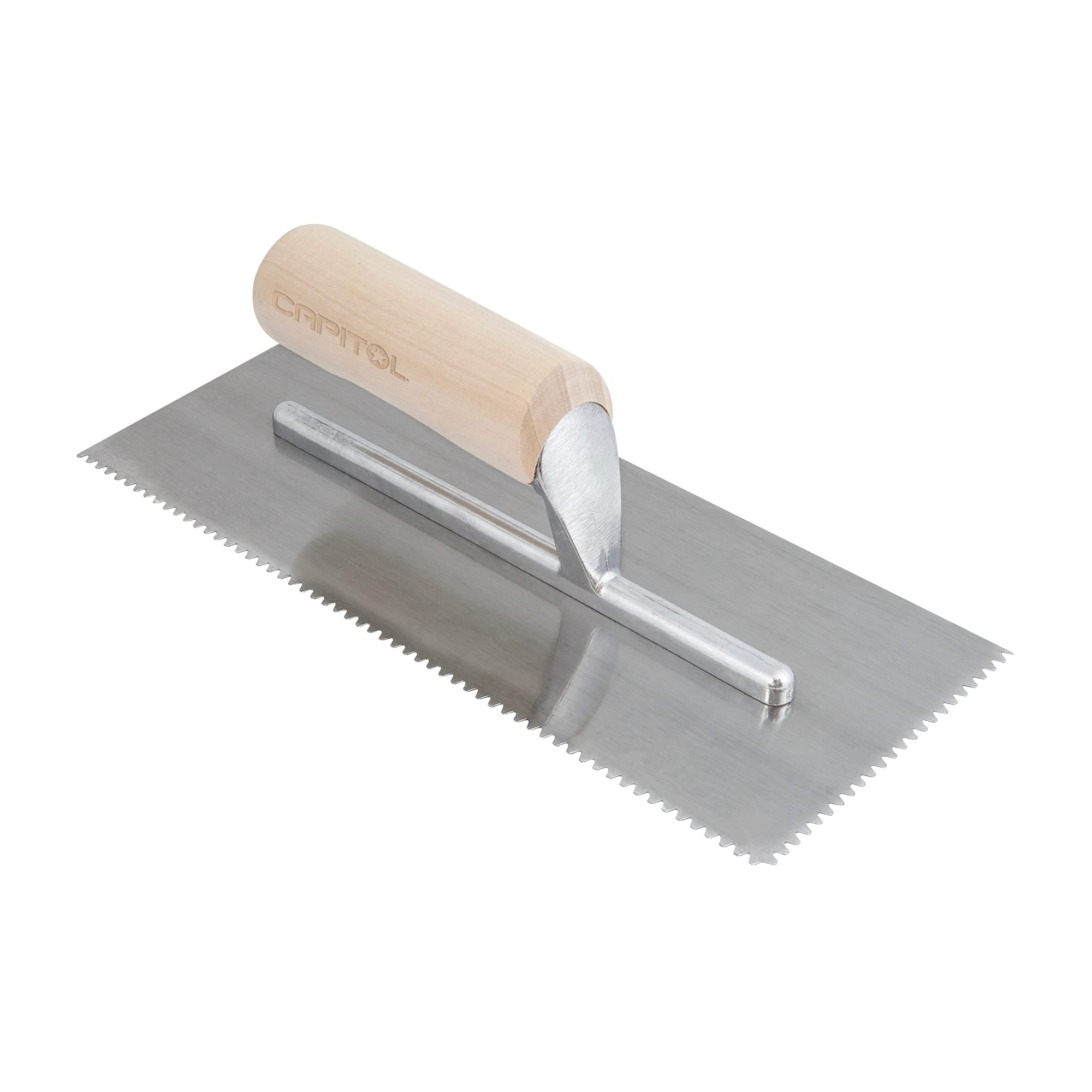 1/8" x 1/8" x 1/16" Flat Top V-Notch Pro Flooring Adhesive Trowel - 1