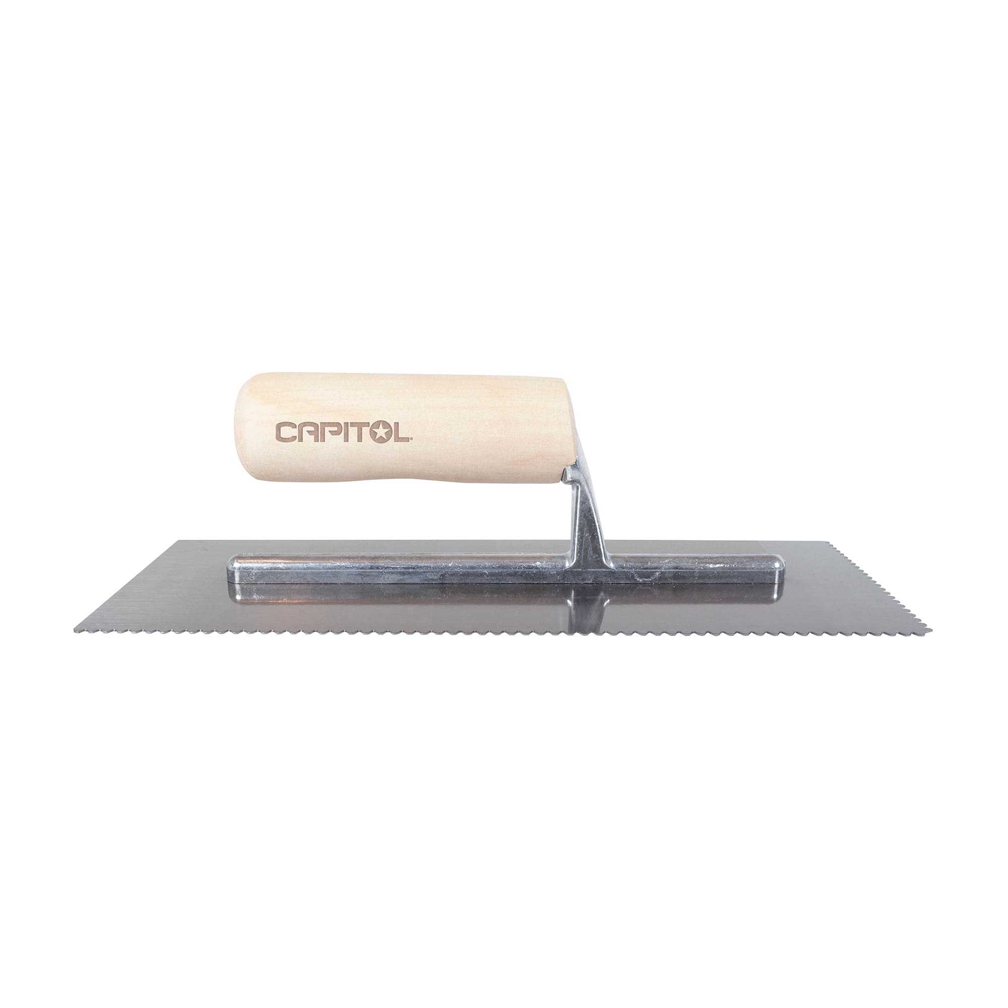 1/8" x 1/8" x 1/16" Flat Top V-Notch Pro Flooring Adhesive Trowel - 3