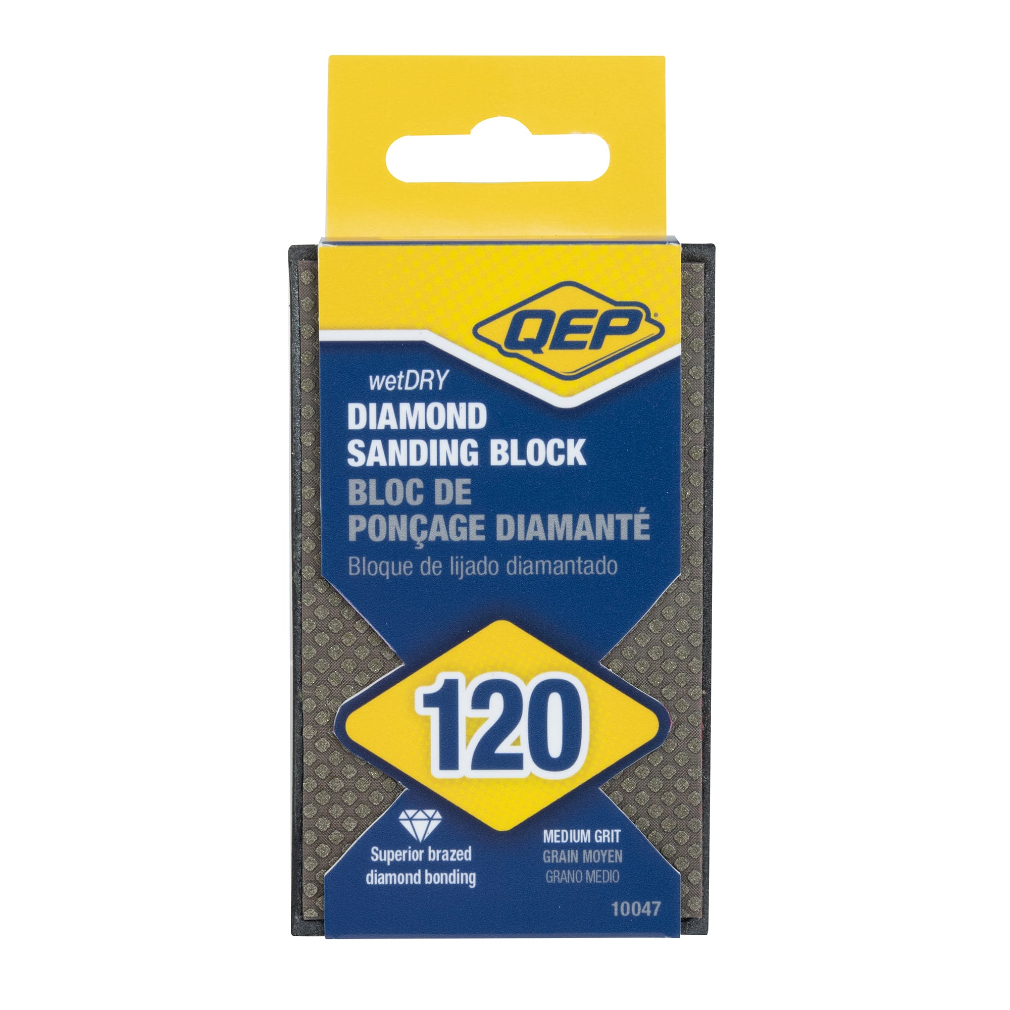120-Grit Medium Diamond Sanding Block - 6