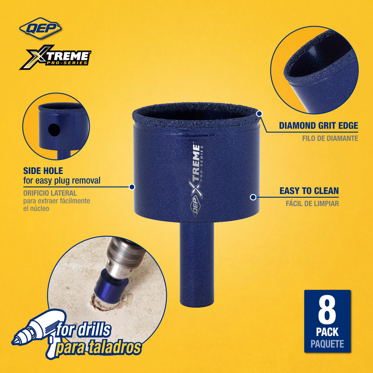 Xtreme 1-3/8" Pro Wet/Dry Diamond Hole Saw (8 pack) - 2