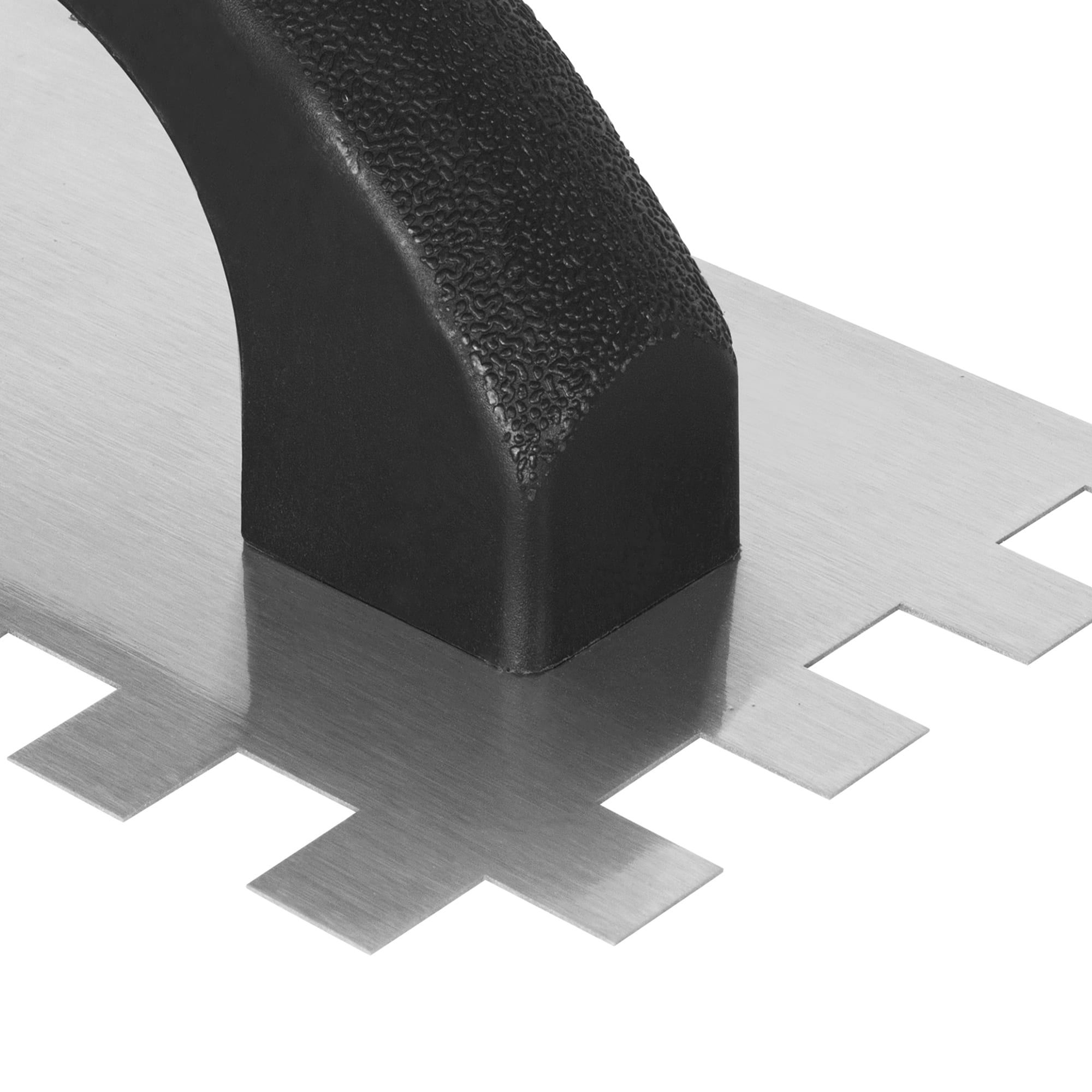 1/2" x 1/2" x 1/2" Square Notch Steel Economy Trowel w/ D-Handle - 3