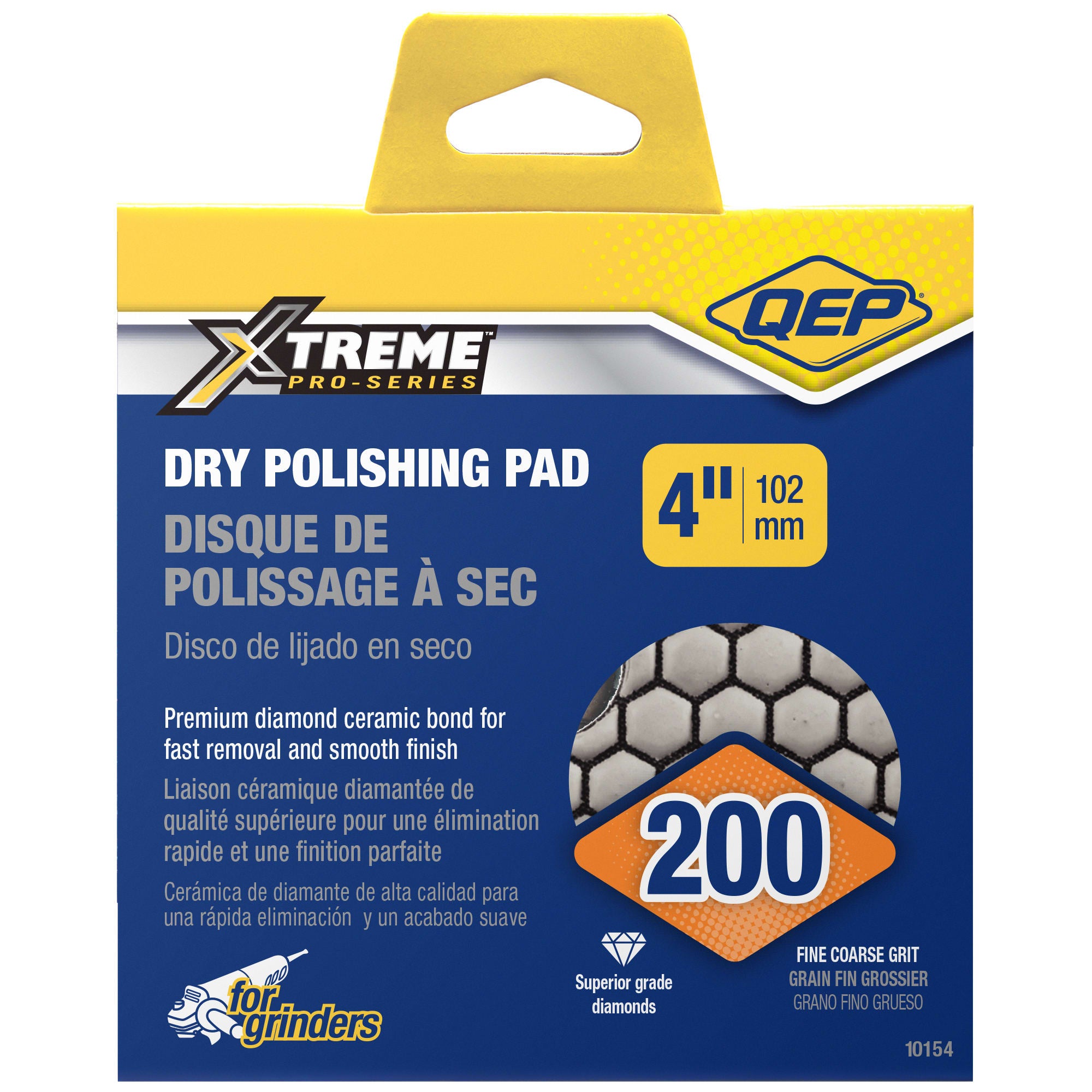 Xtreme 4" Dry Polishing Pad for Grinders - 200 Grit - 8
