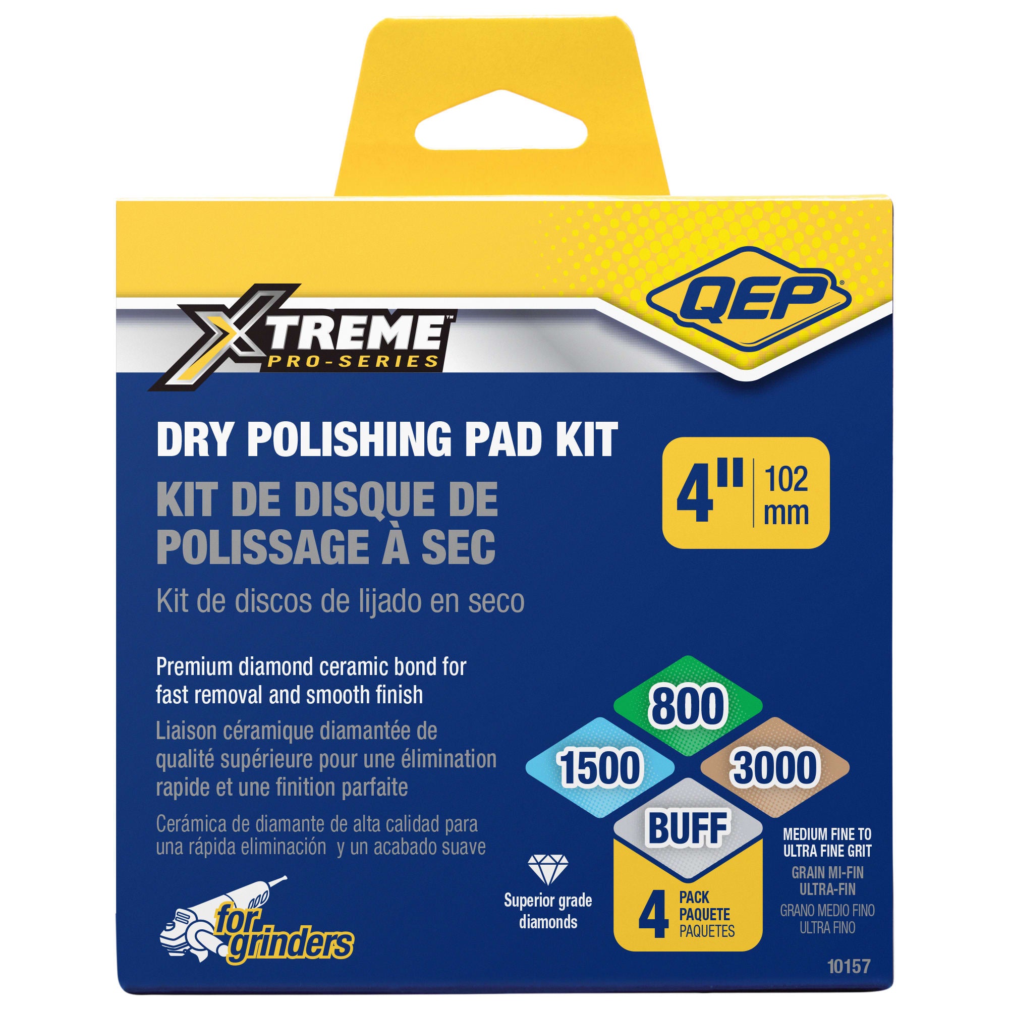Xtreme 4" Dry Polishing Pad Set for Grinders - 8