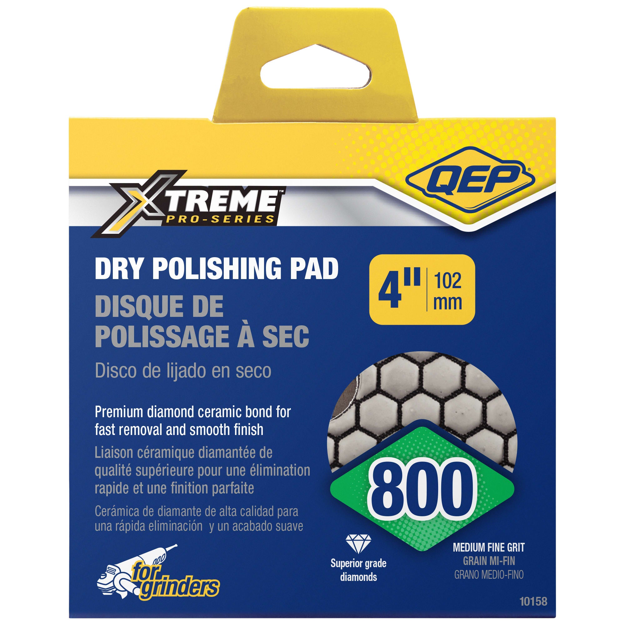 Xtreme 4" Dry Polishing Pad for Grinders - 800 Grit - 8