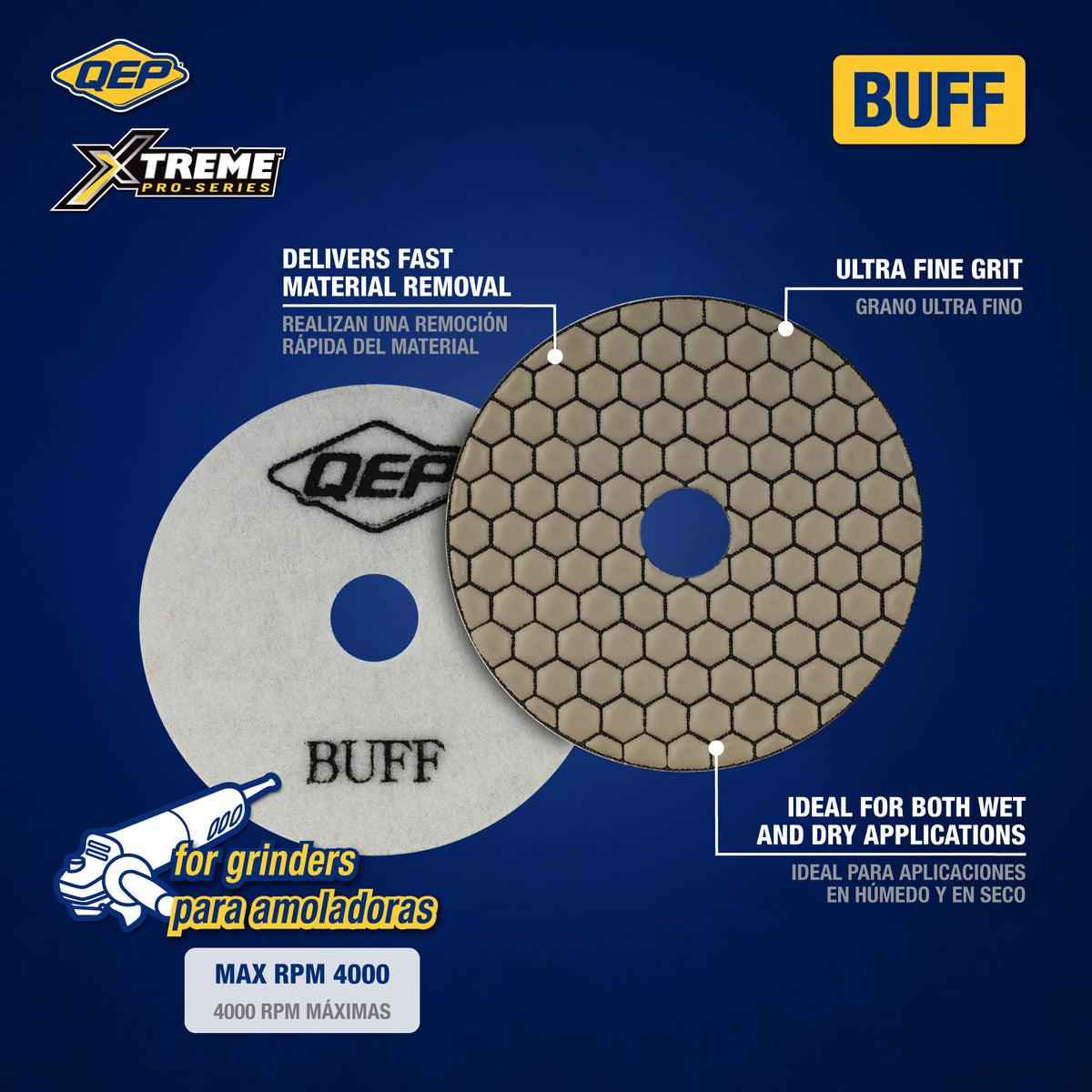 Xtreme 4" Dry Polishing Pad for Grinders - Buffing Pad - 2
