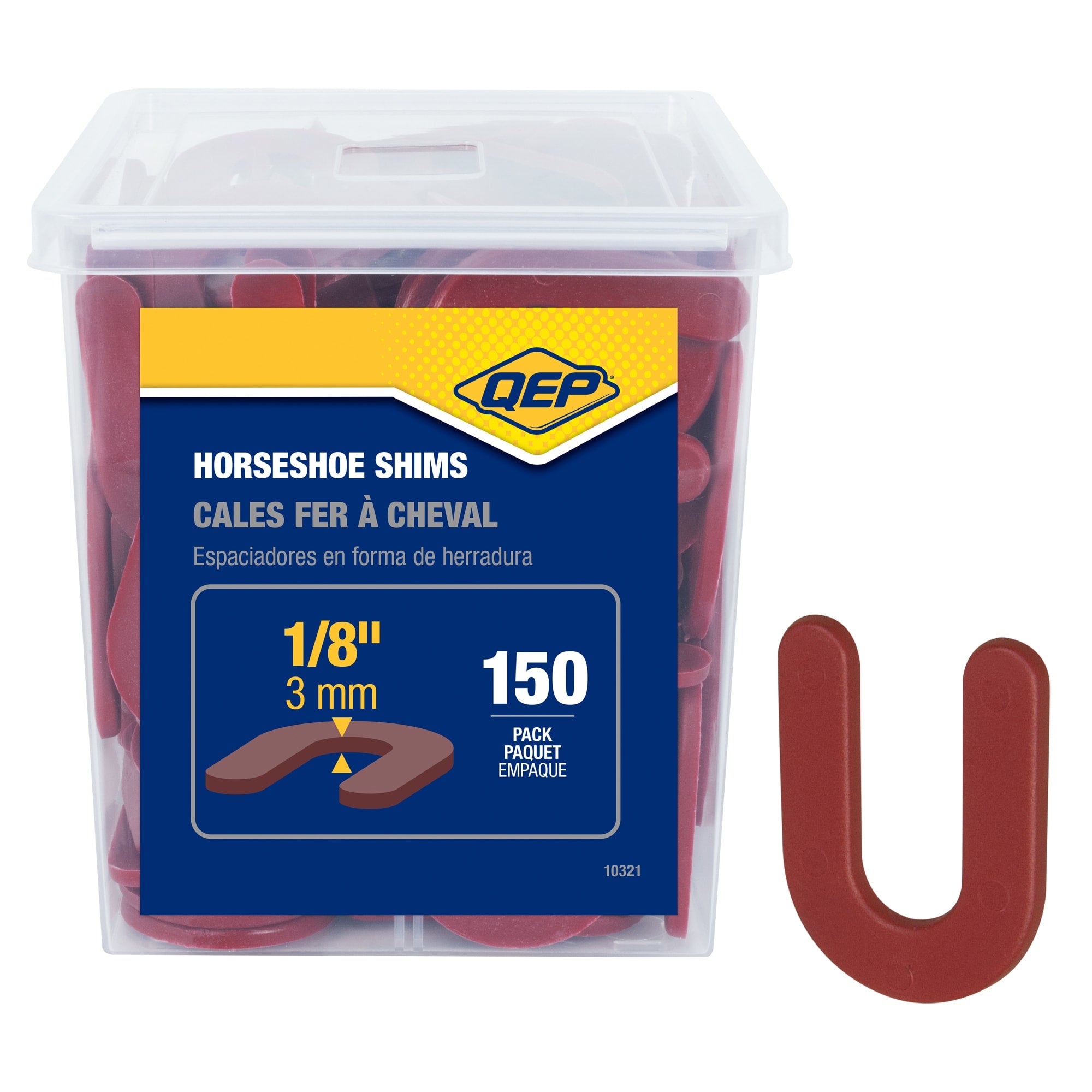 1/8" Horseshoe Shim Tile Spacers (150 pack) - 1