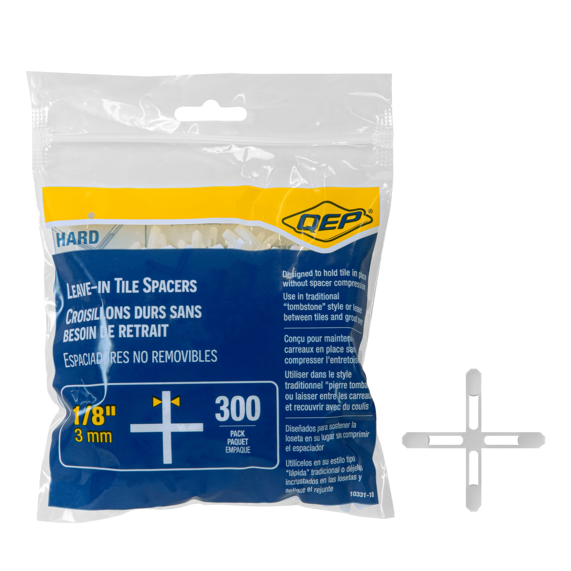 1/8" Hard Tile Spacers - Leave-in or Traditional (300 pack) - 1