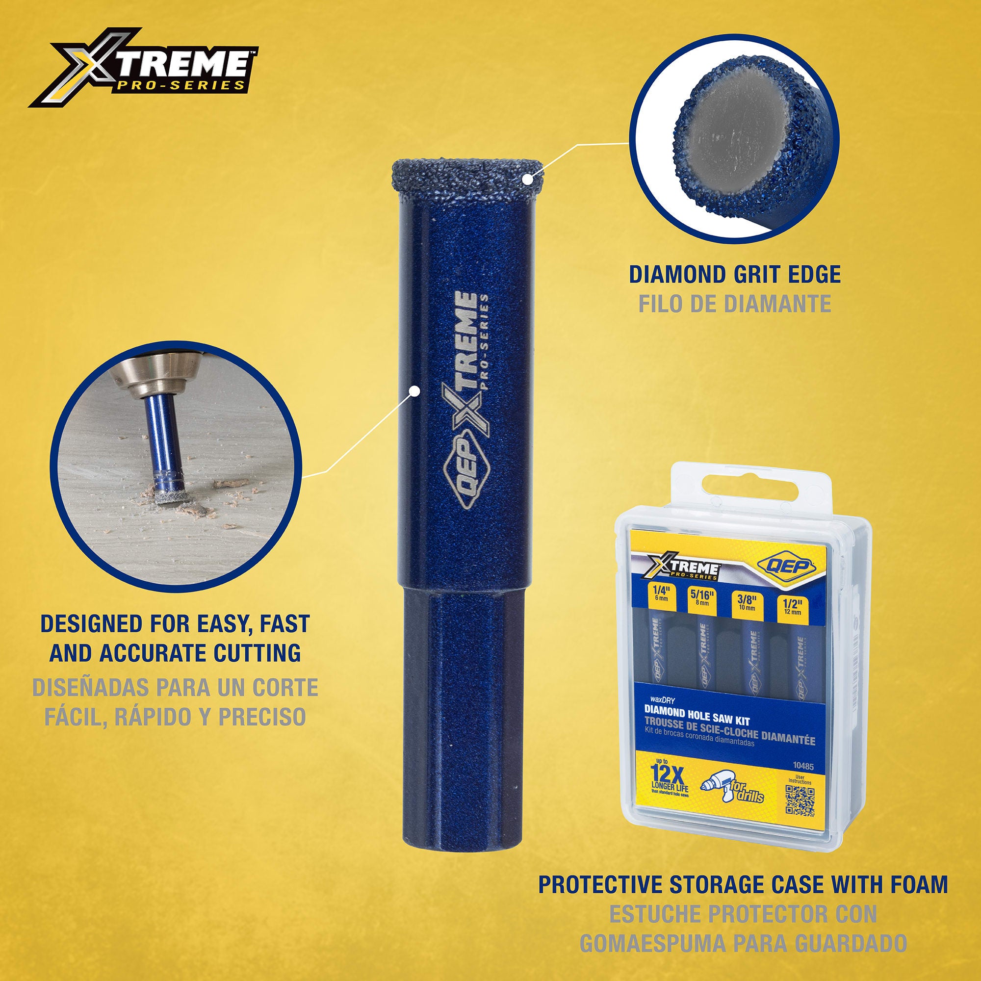 QEP Xtreme wax/DRY Diamond Hole Saw Kit