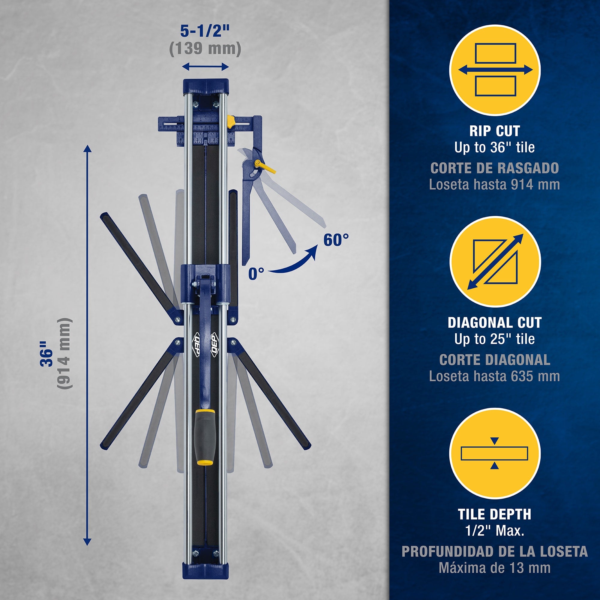 36" Slimline Professional Tile Cutter - 6