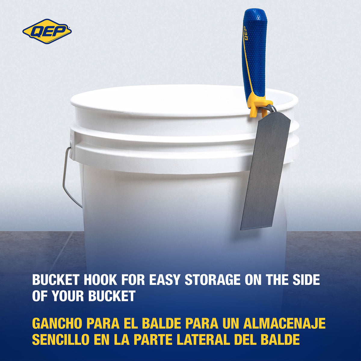 6" x 2" Margin Trowel w/ Steel Blade%2C Comfort Grip & Bucket Hook - 3