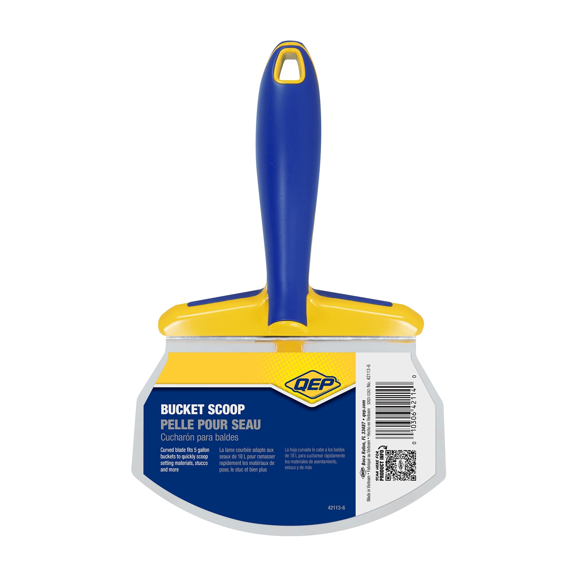 Bucket Scoop w/ Curved Stainless Blade%2C Comfort Grip & Bucket Hook - 8