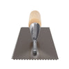1/4" x 3/16" V-Notch Carbon Steel Trowel with Wood Handle - 4