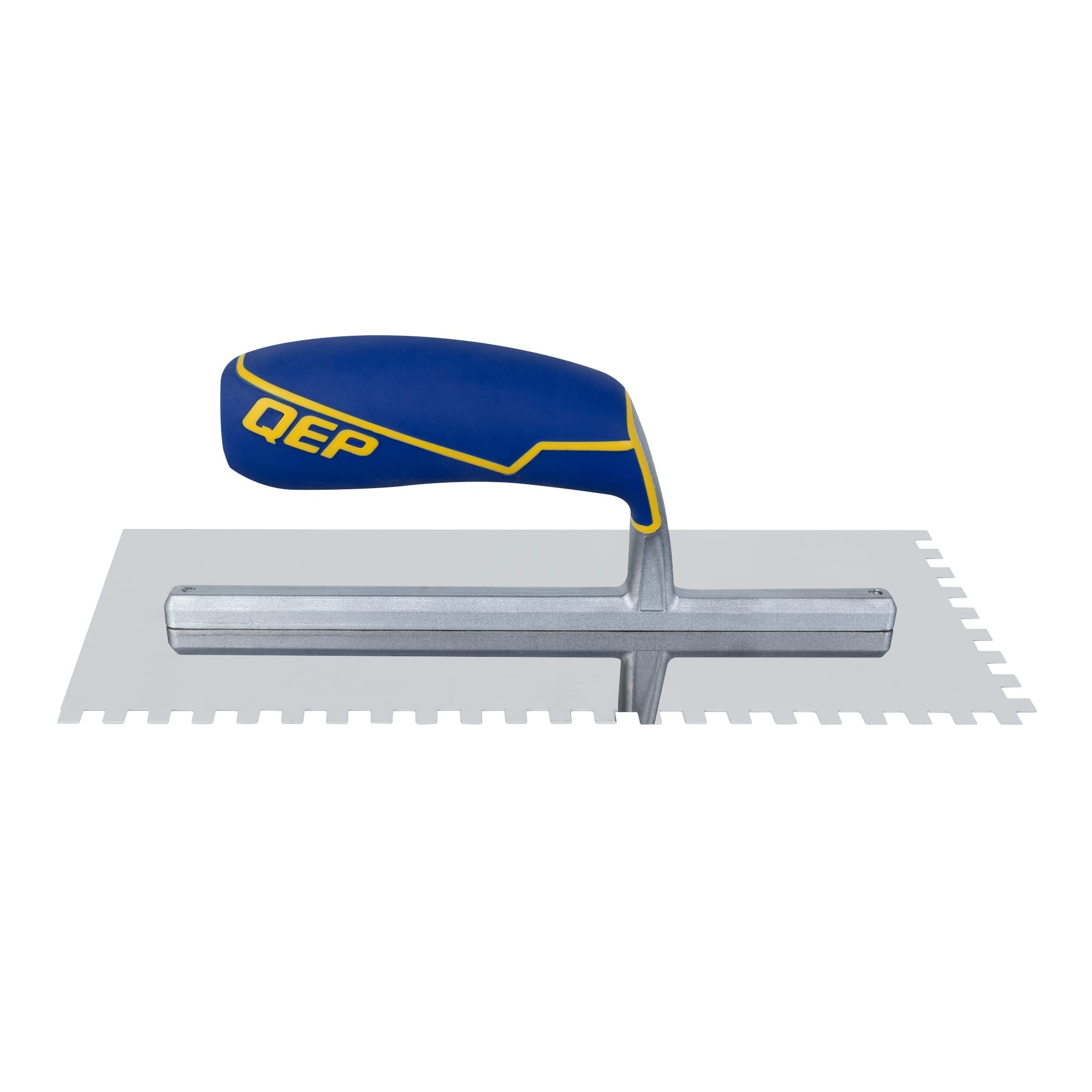1/4" x 1/4" x 1/4" Square Notch Stainless Trowel w/ Comfort Grip - 4