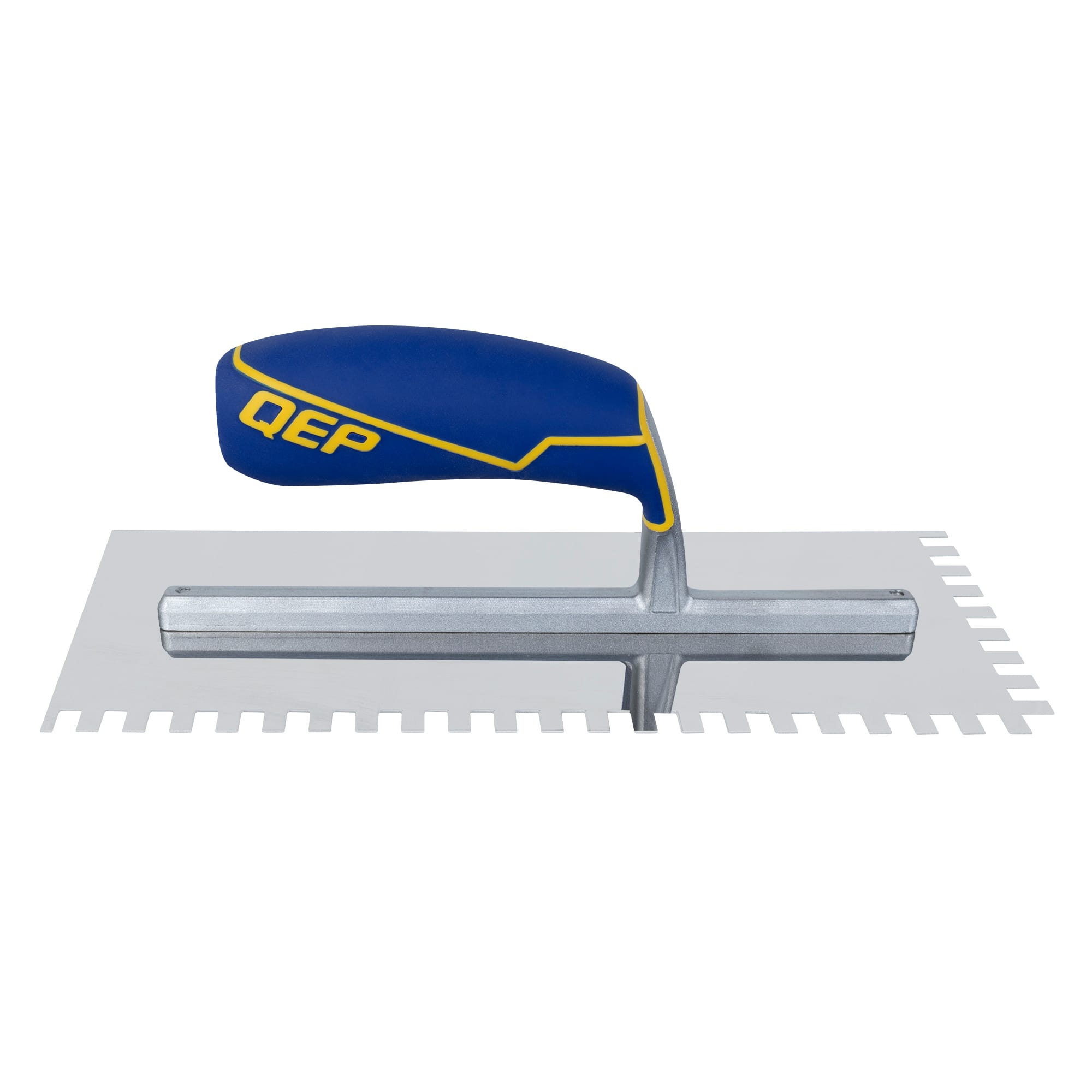 1/4" x 3/8" x 1/4" Square Notch Stainless Trowel w/ Comfort Grip - 4