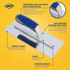 3/16" x 5/32" V-Notch Stainless Steel Trowel w/ Comfort Grip Handle - 2
