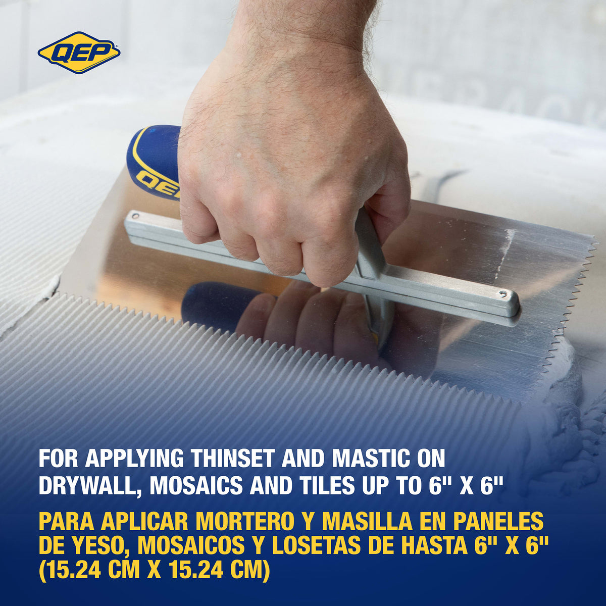 3/16" x 5/32" V-Notch Stainless Steel Trowel w/ Comfort Grip Handle - 3