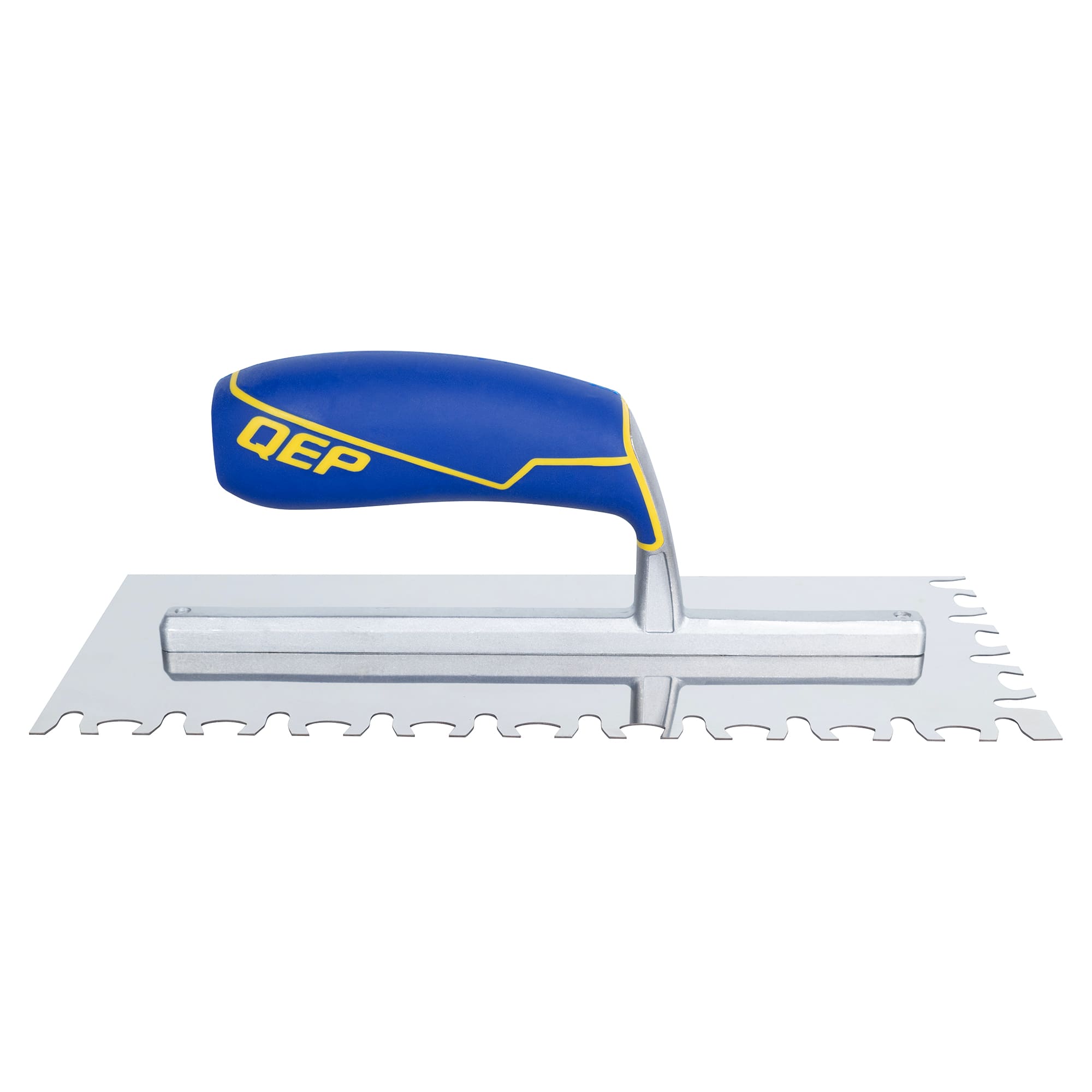 Euro Notch Stainless Steel Trowel w/ Comfort Grip Handle - 7