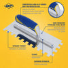 1/2" x 1/2" x 1/2" Square Notch Stainless Trowel w/ Comfort Grip - 2