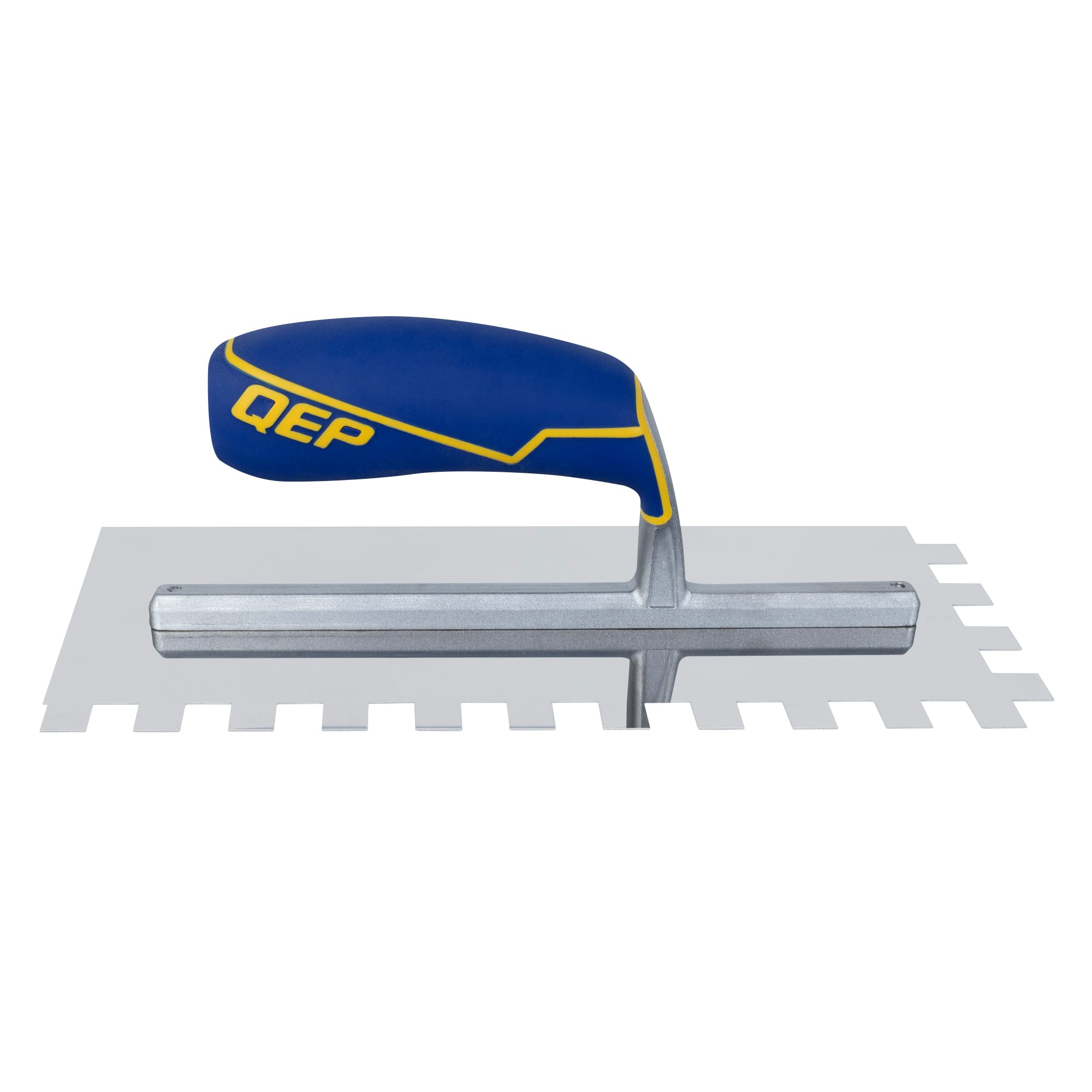 1/2" x 1/2" x 1/2" Square Notch Stainless Trowel w/ Comfort Grip - 4