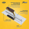 1/4" x 1/4" x 1/4" Square Notch Stainless Xtreme Trowel w/ Cork Handle - 2