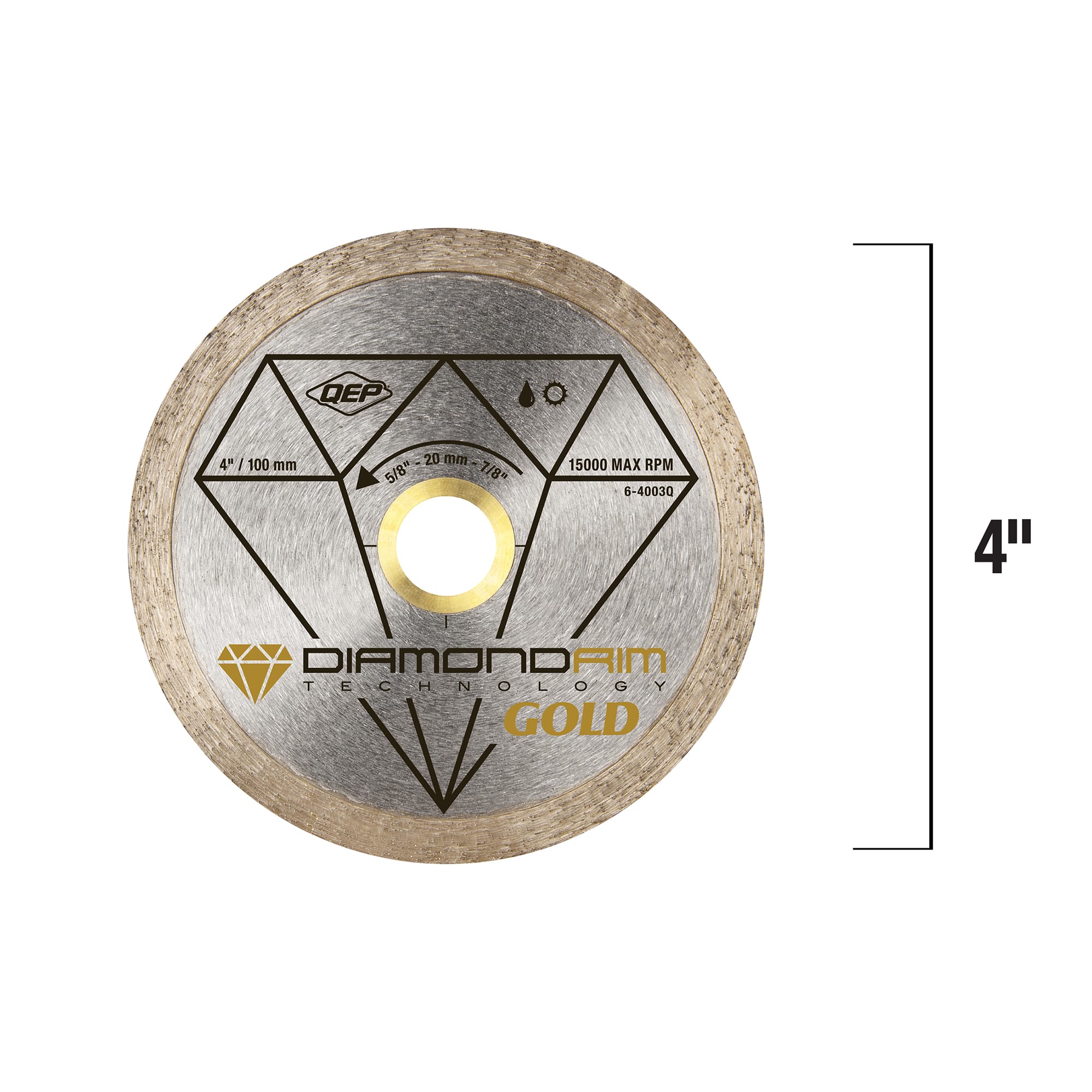 4" Continuous Rim%2C Premium Diamond Saw Blade for Wet or Dry Cuts - 4
