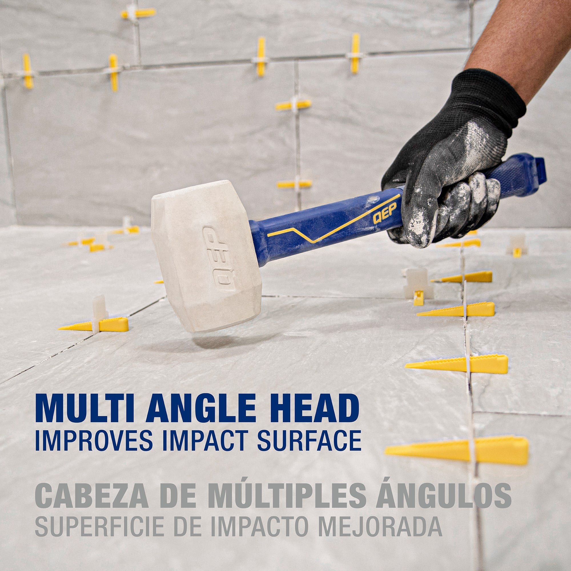 16 oz. Pro Rubber Floor Mallet with 11.5" Plastic Handle - 3