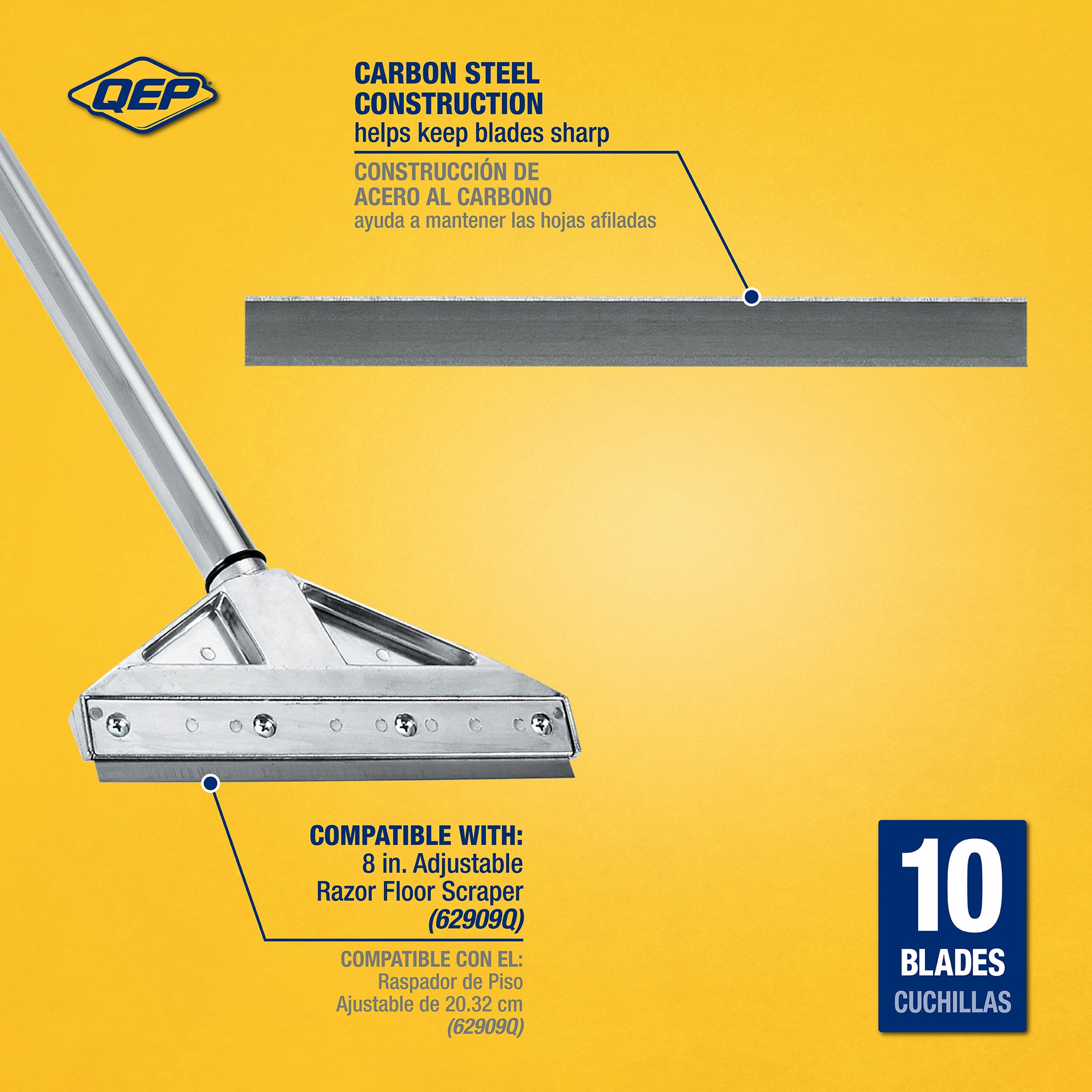 8" Carbon Steel Blades for Floor Scraper and Stripper (10 pack) - 2