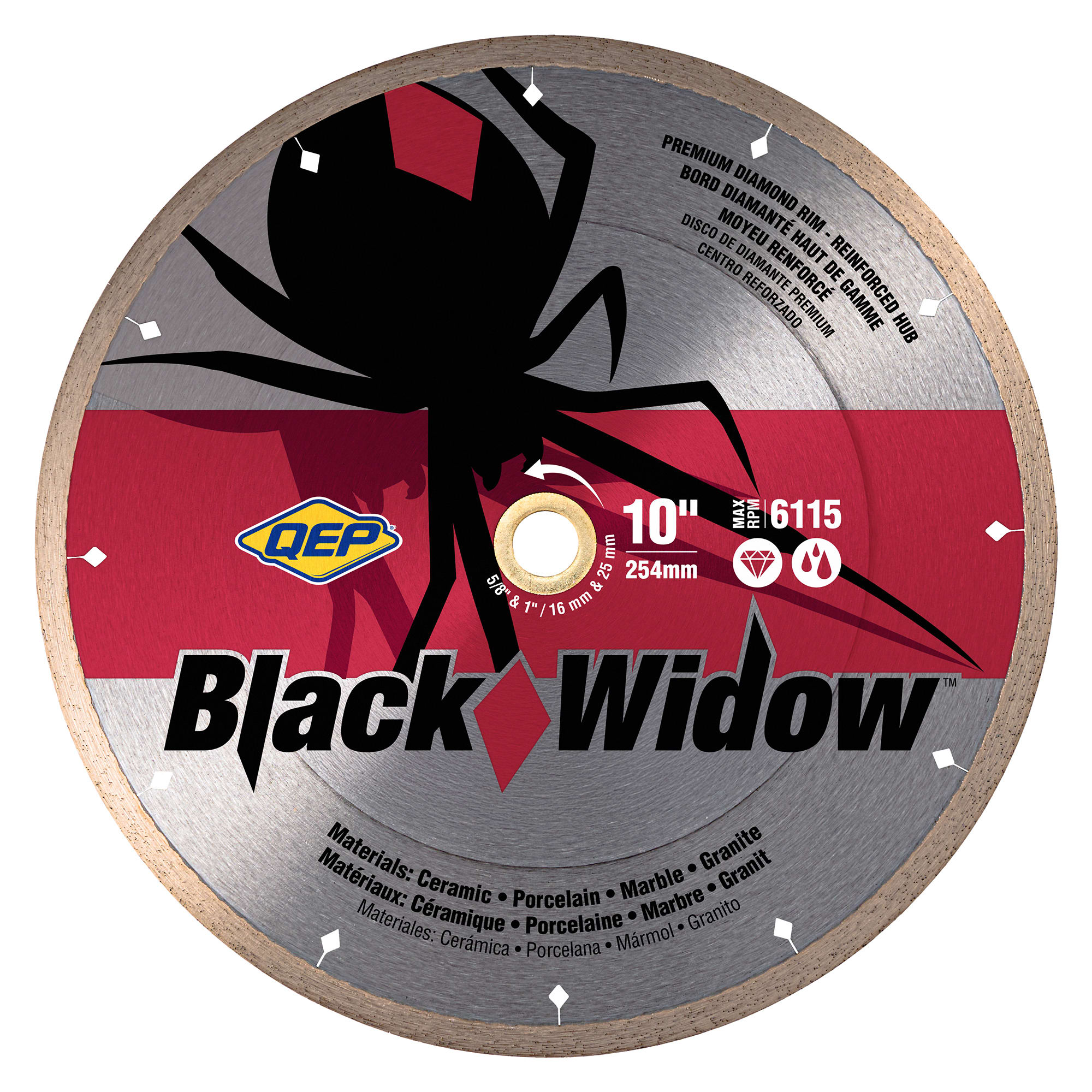 10" Black Widow Premium%2C Thin Rim Diamond Saw Blade%2C for Wet Cutting - 1