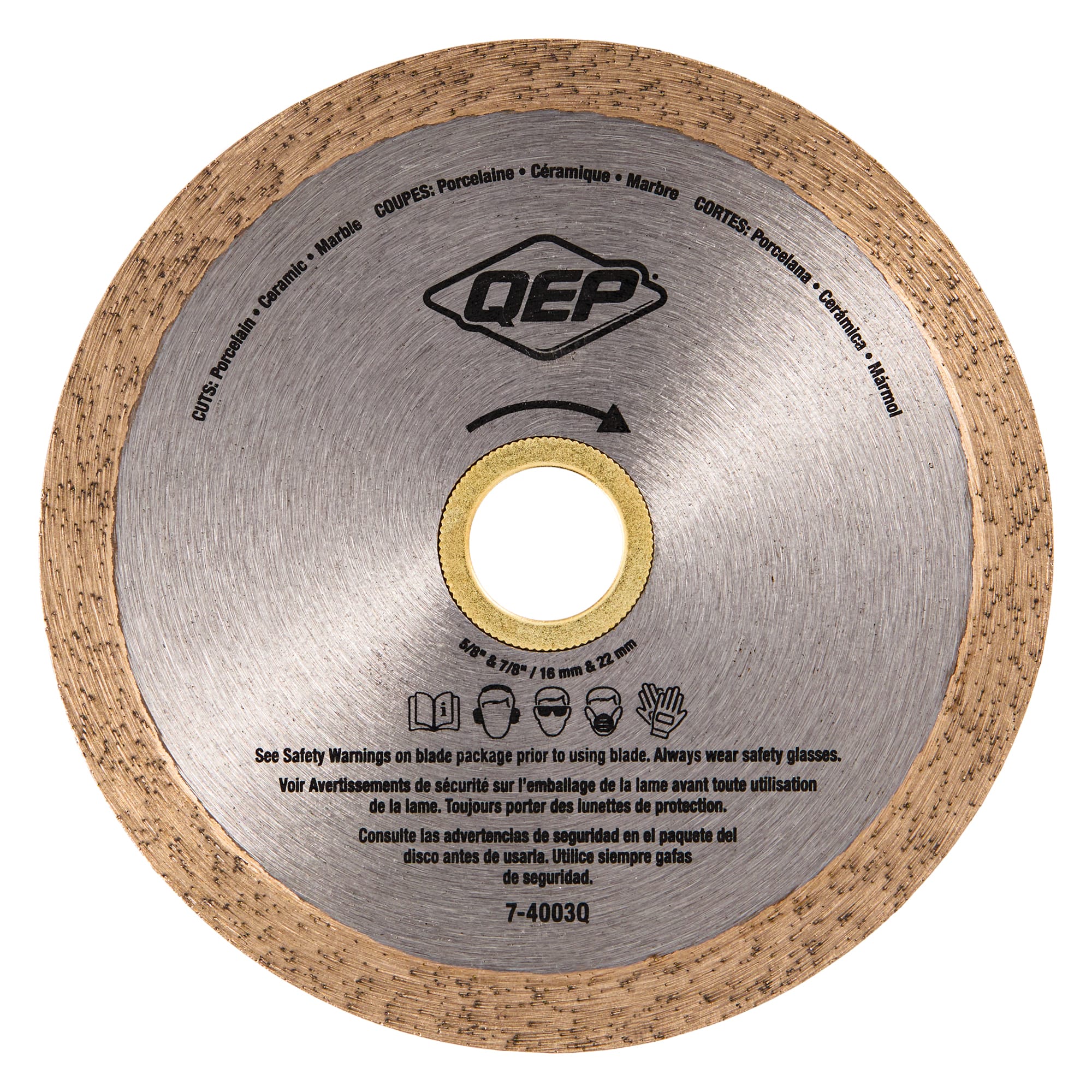 4" Gold Series Continuous Rim Diamond Saw Blade for Wet/Dry Cuts - 5
