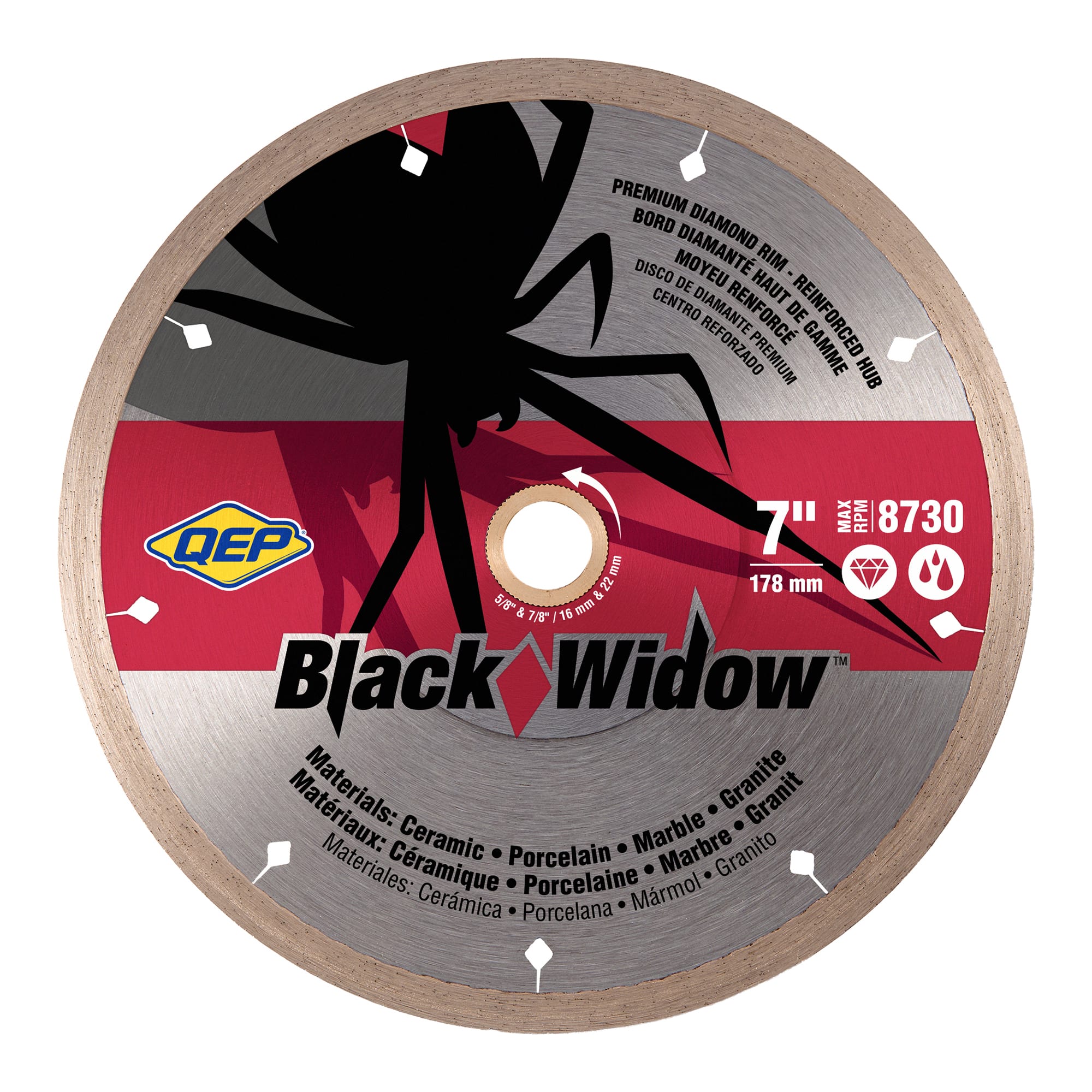 7" Black Widow Premium%2C Thin Rim Diamond Saw Blade%2C for Wet Cutting - 1