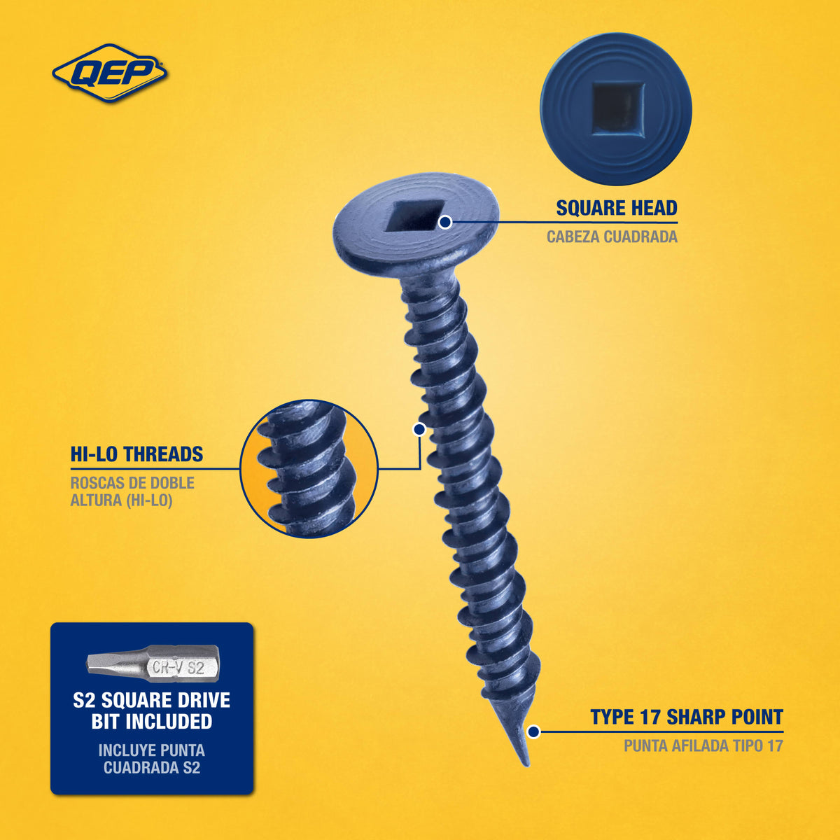 Backer Board Screws 1-5/8" (200 pack) - 2