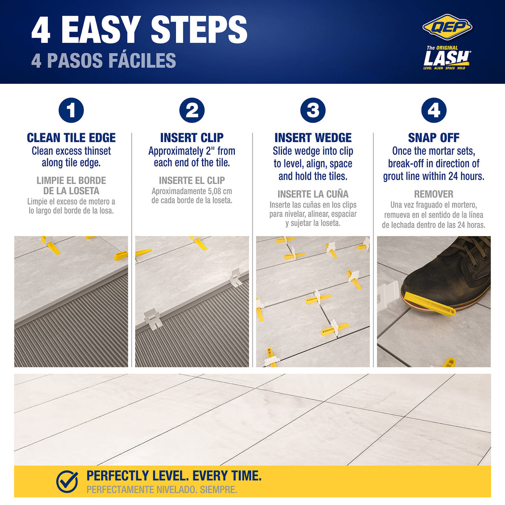 LASH Tile Leveling System Clips for 1/16" Grout (100-pack) - 5