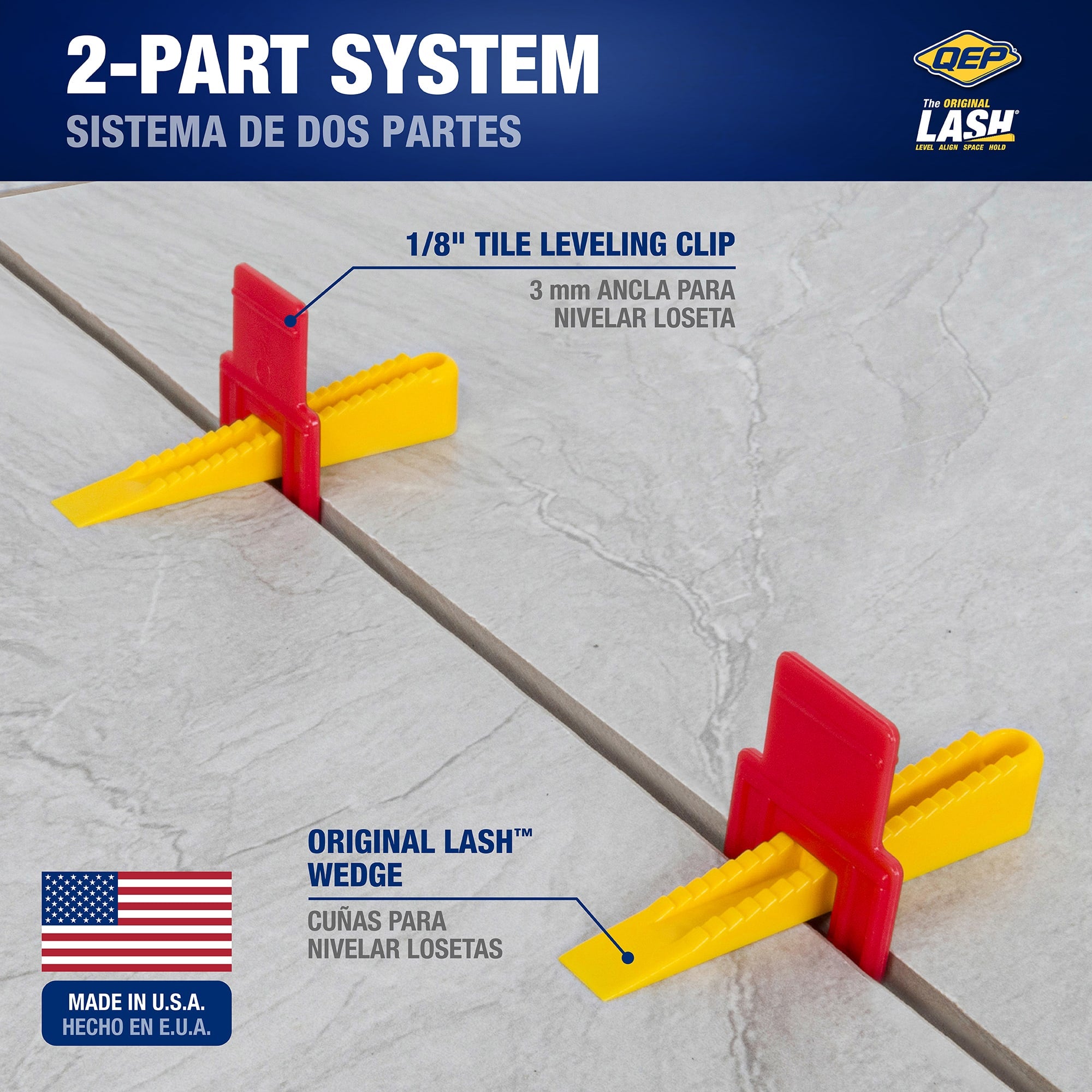 LASH Tile Leveling System Clips for 1/8" Grout (100-pack) - 4