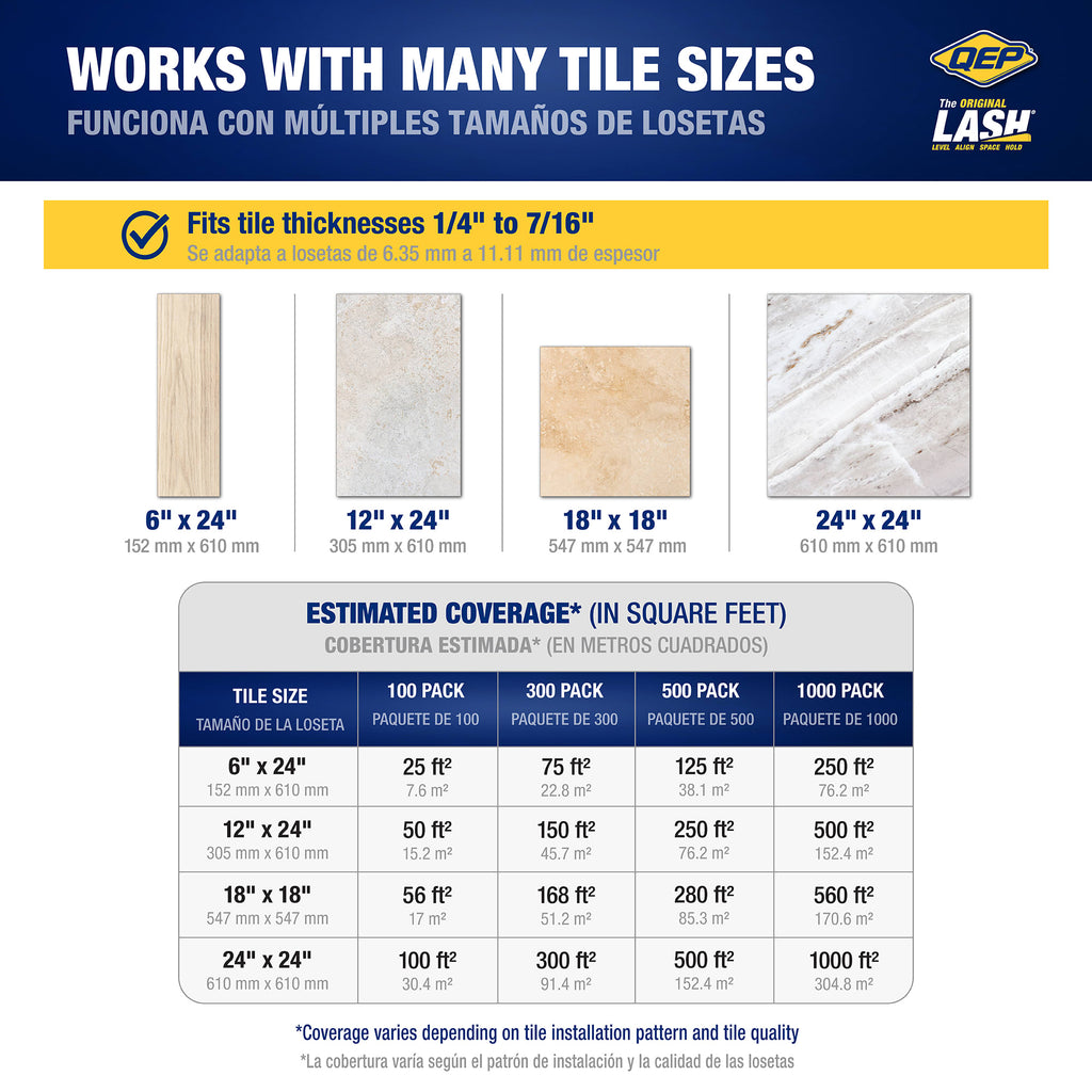 LASH Tile Leveling System Clips for 1/8" Grout (100-pack) - 7