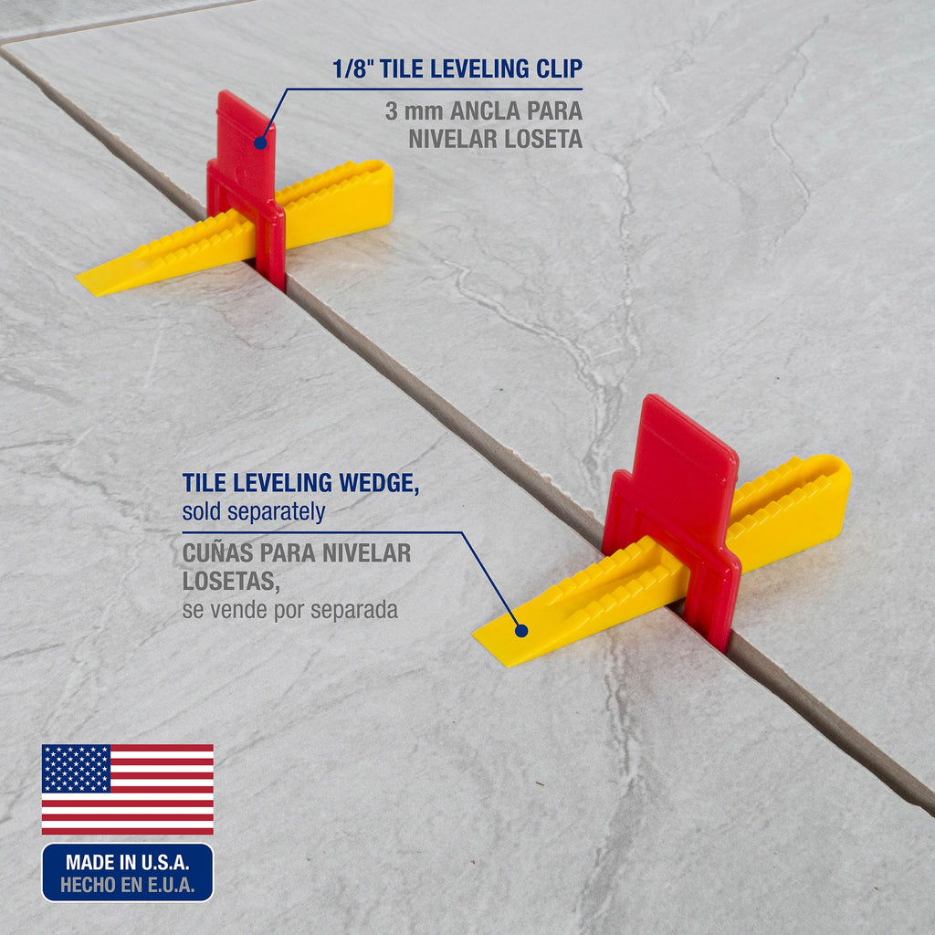LASH Tile Leveling System Clips for 1/8" Grout (500 pack) - 6