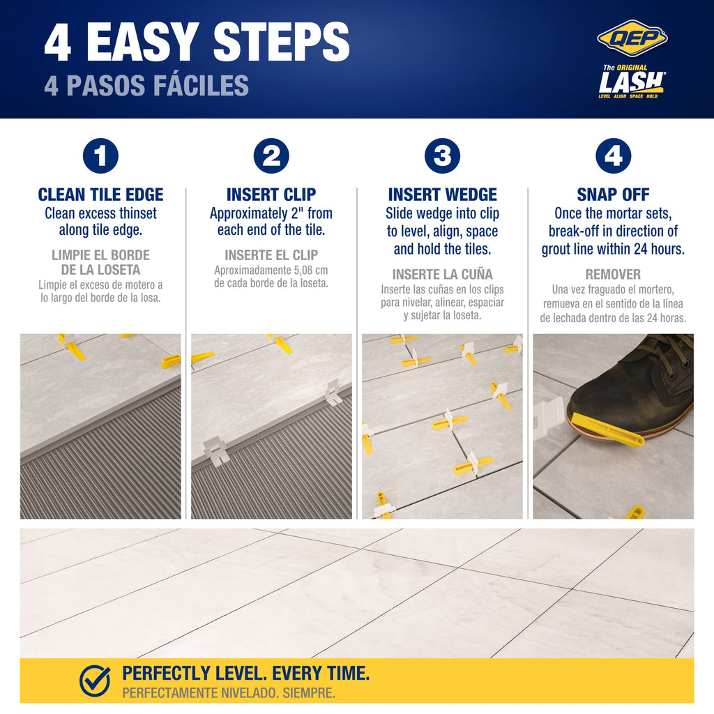 LASH Tile Leveling System Clips for 1/8" Grout (2%2C000 pack) - 5