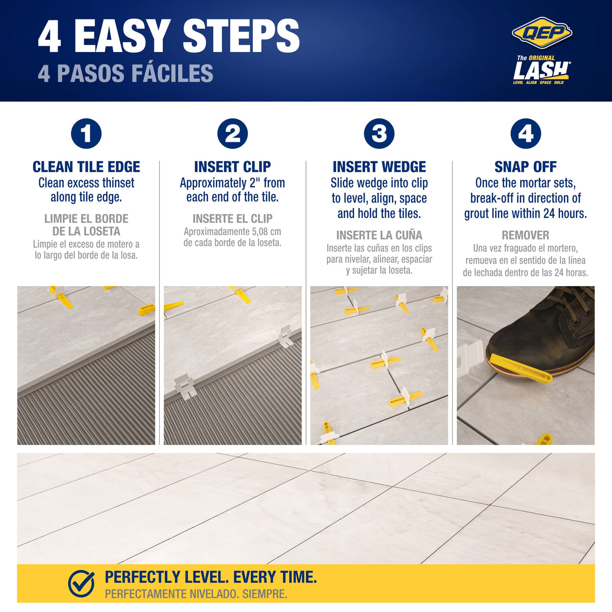 LASH Tile Leveling System Clips for 1/8" Grout (2%2C000 pack) - 5
