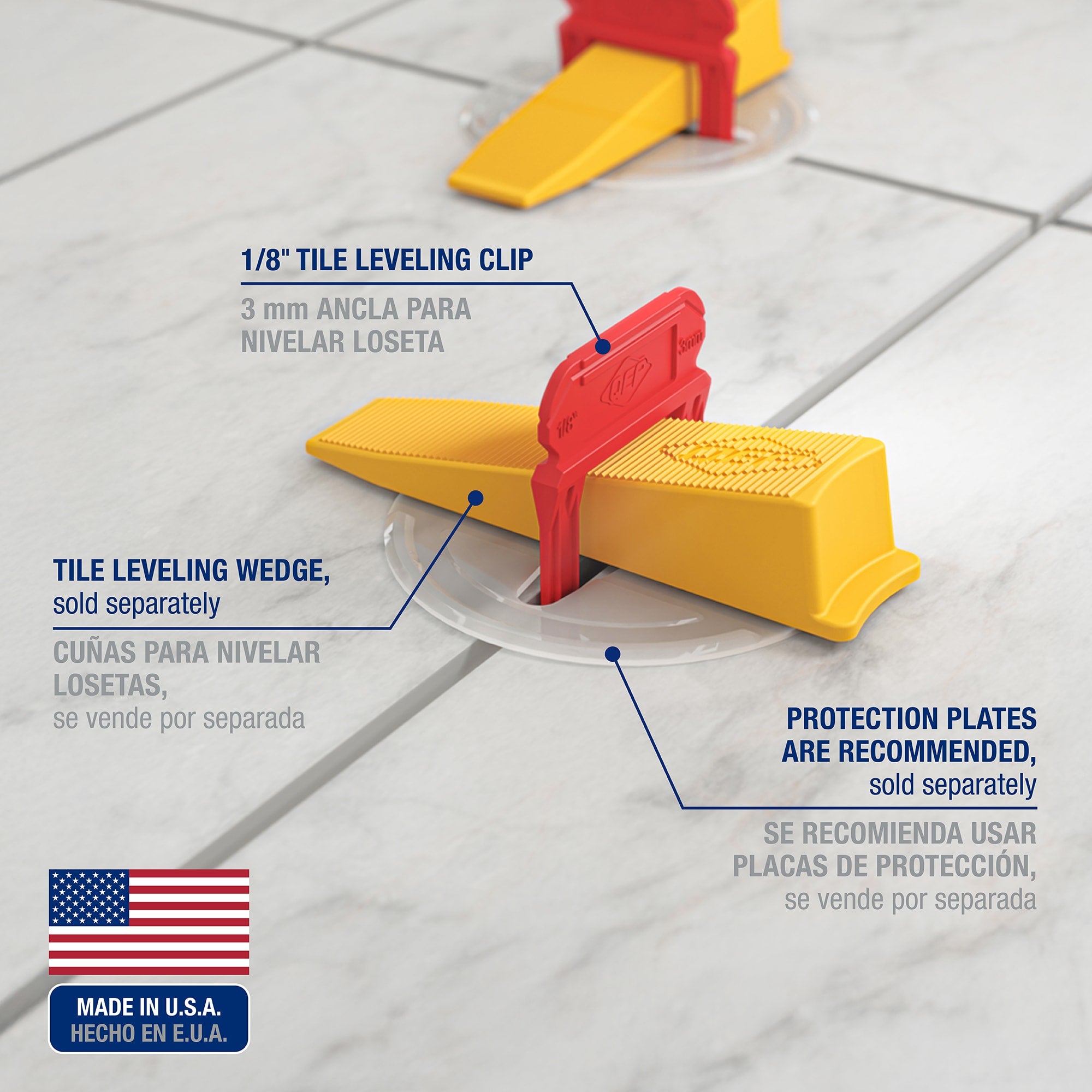 LASH XL Tile Leveling System Clips for 1/8" Grout (300 pack) - 3