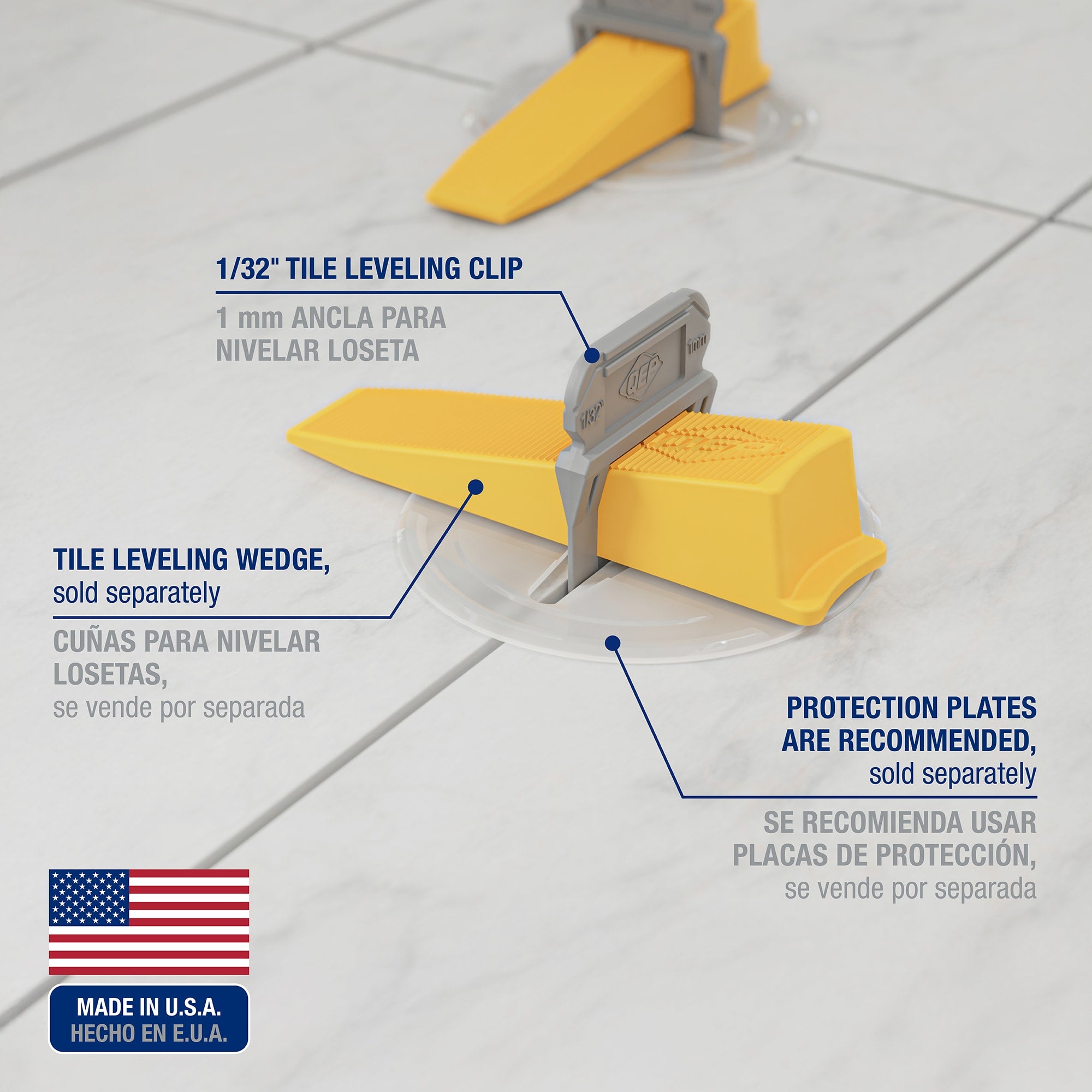 LASH XL Tile Leveling System Clips for 1/32" Grout (300 pack) - 3
