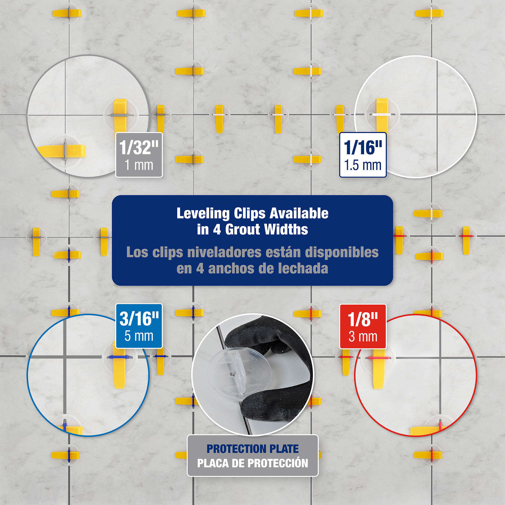 LASH XL Tile Leveling System Clips for 1/32" Grout (300 pack) - 8