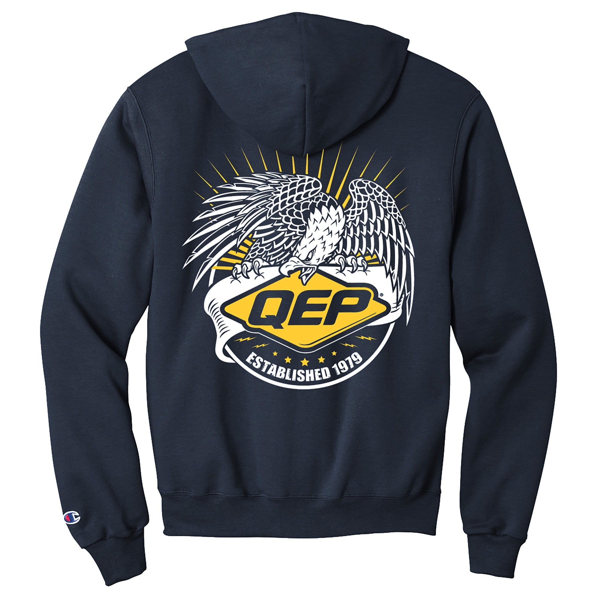 Hoodie with Iconic Eagle Graphic - XL - Navy Blue - 3
