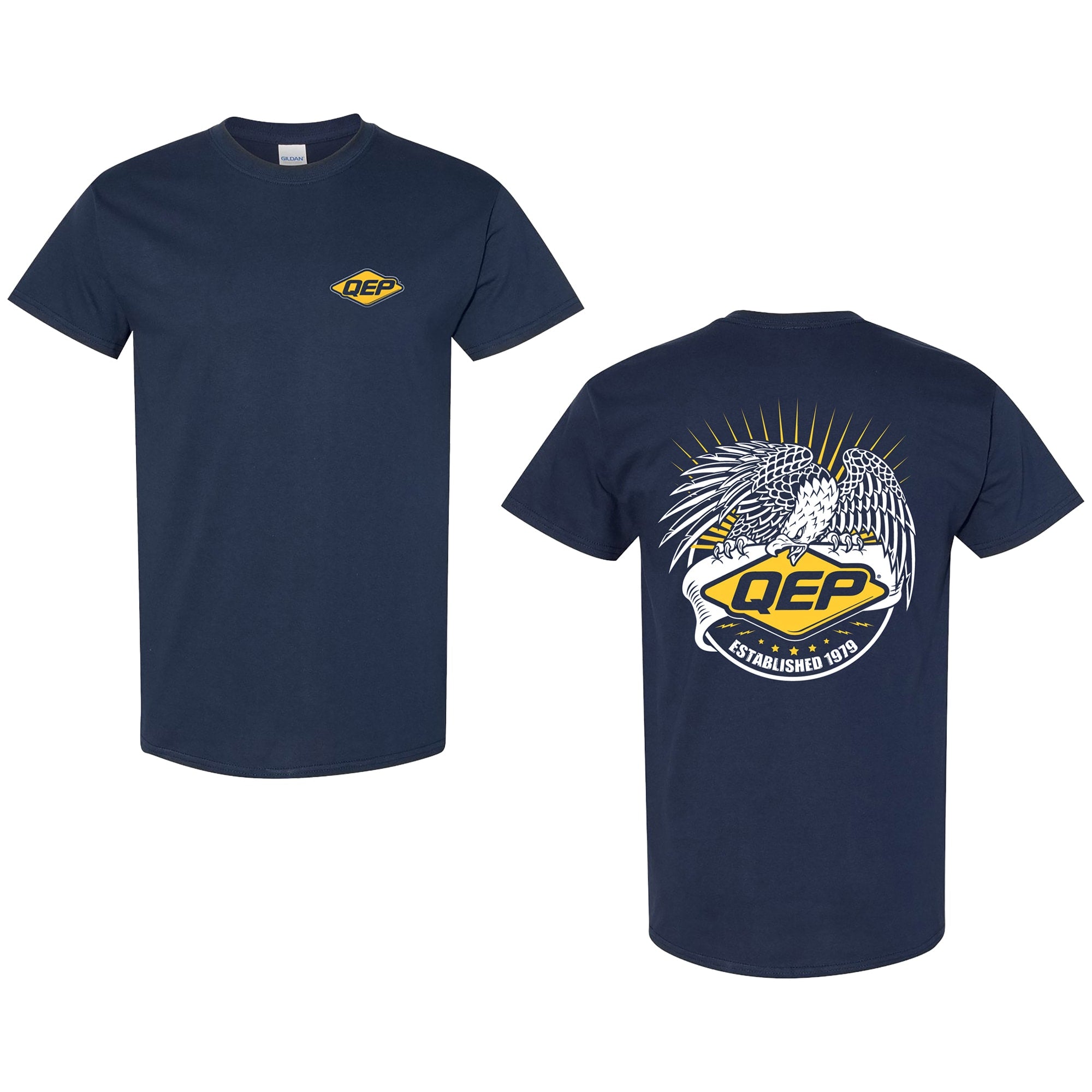 T-Shirt with Iconic Eagle Graphic - 2XL - Navy Blue - 1