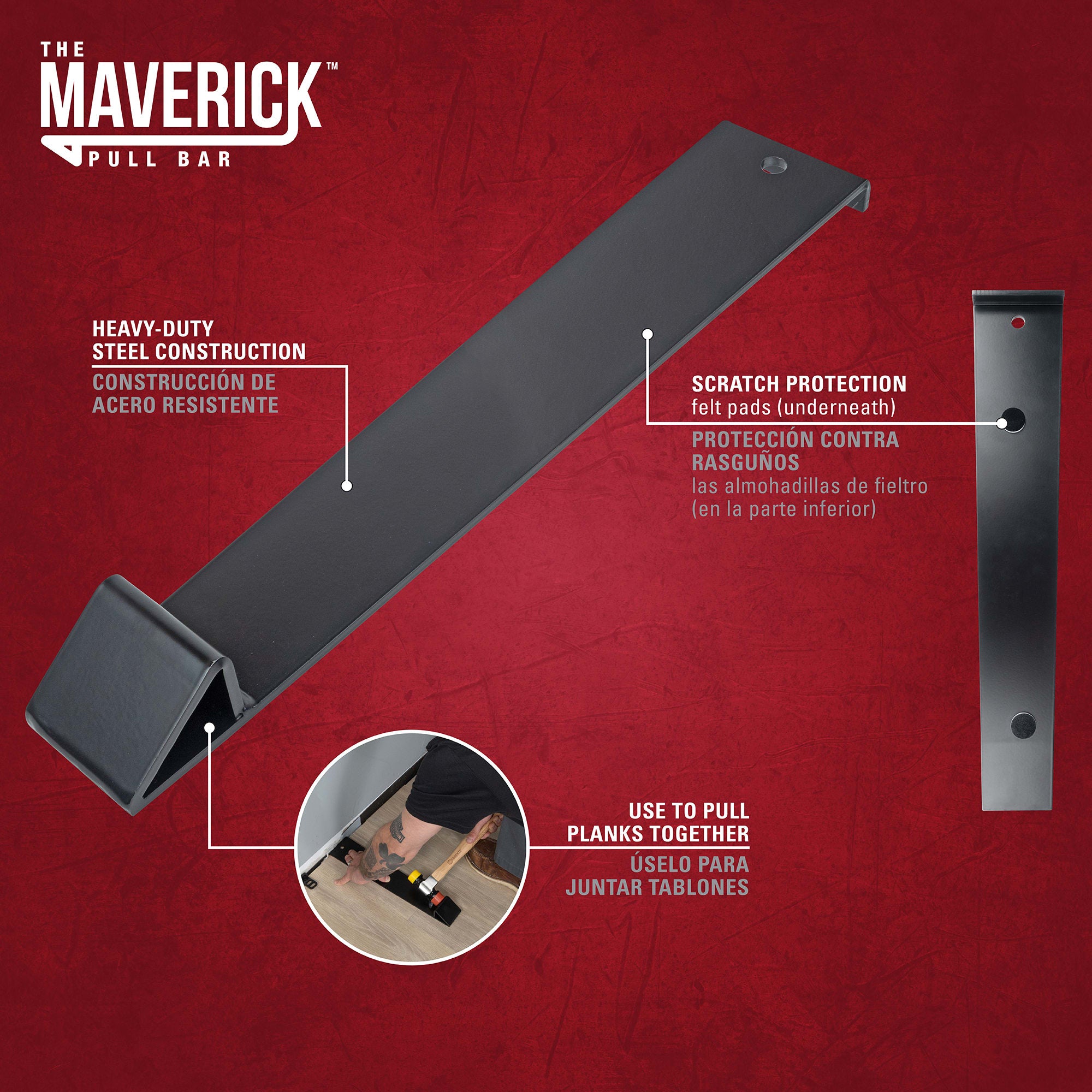 THE MAVERICK Wide Angle Pull Bar for Vinyl%2C Laminate%2C Wood Flooring - 2