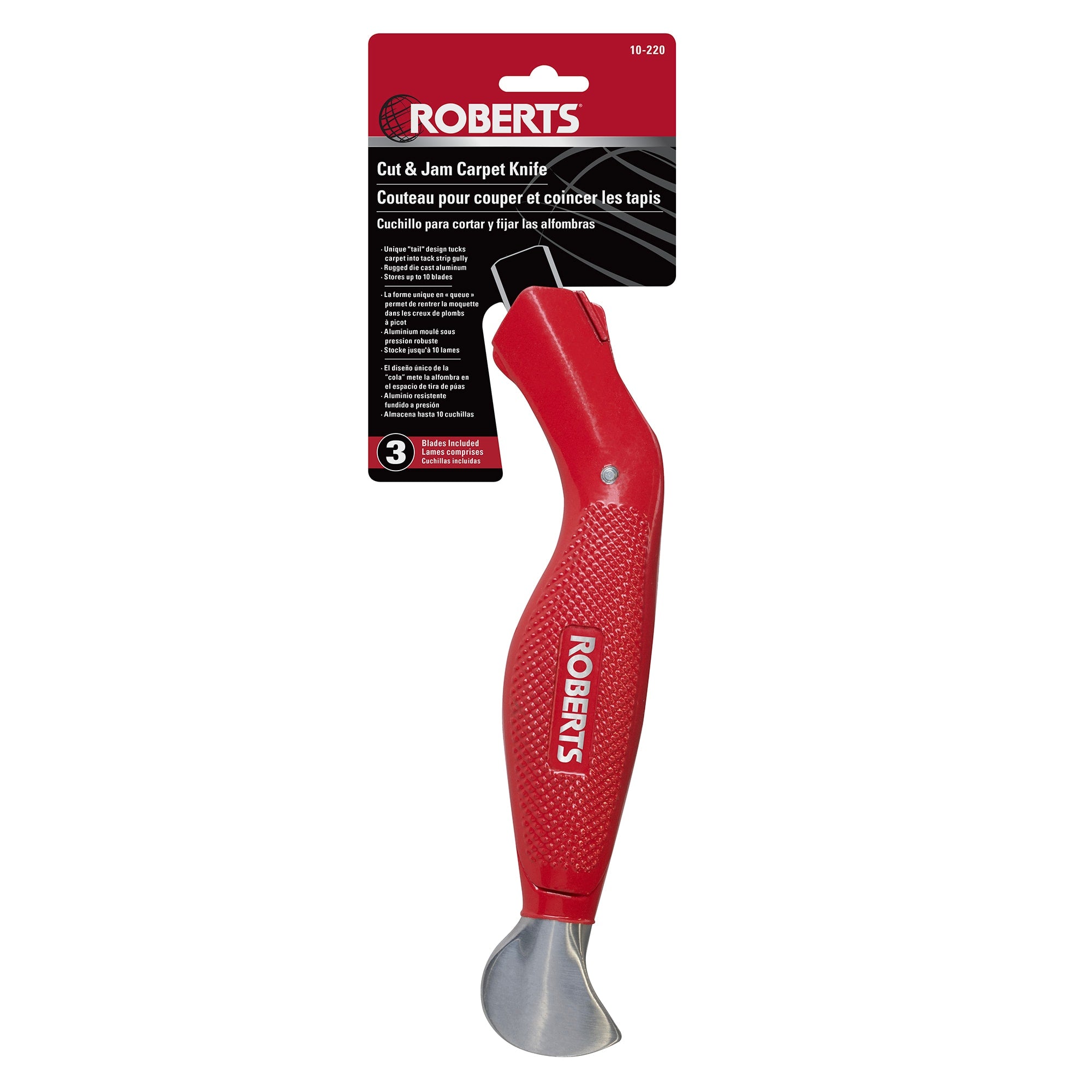 Cut & Jam Carpet Knife - Includes 3 Blades - 8