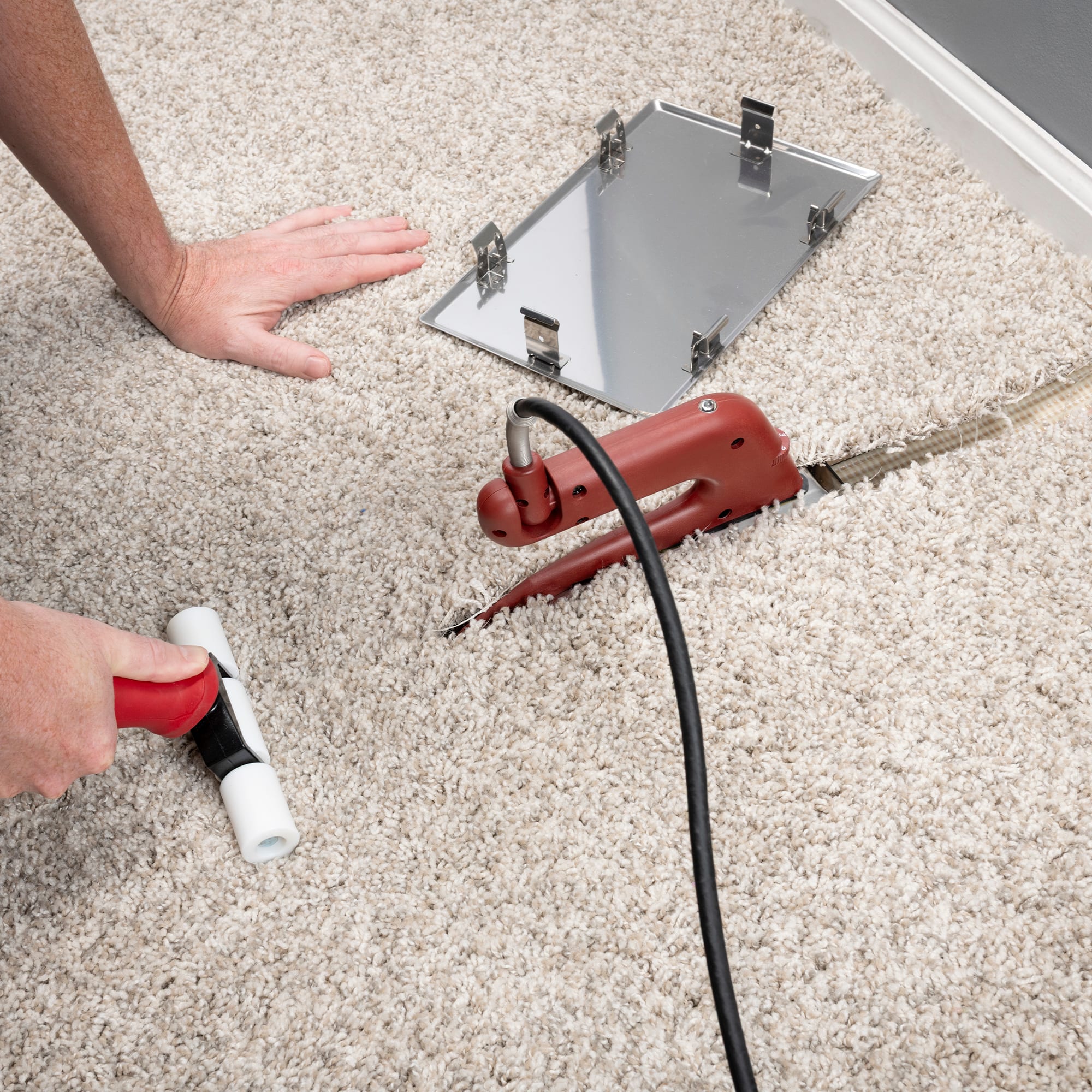 6" Wide Heat-Bond Carpet Seaming Iron w/ Non-Stick Grooved Base - 4