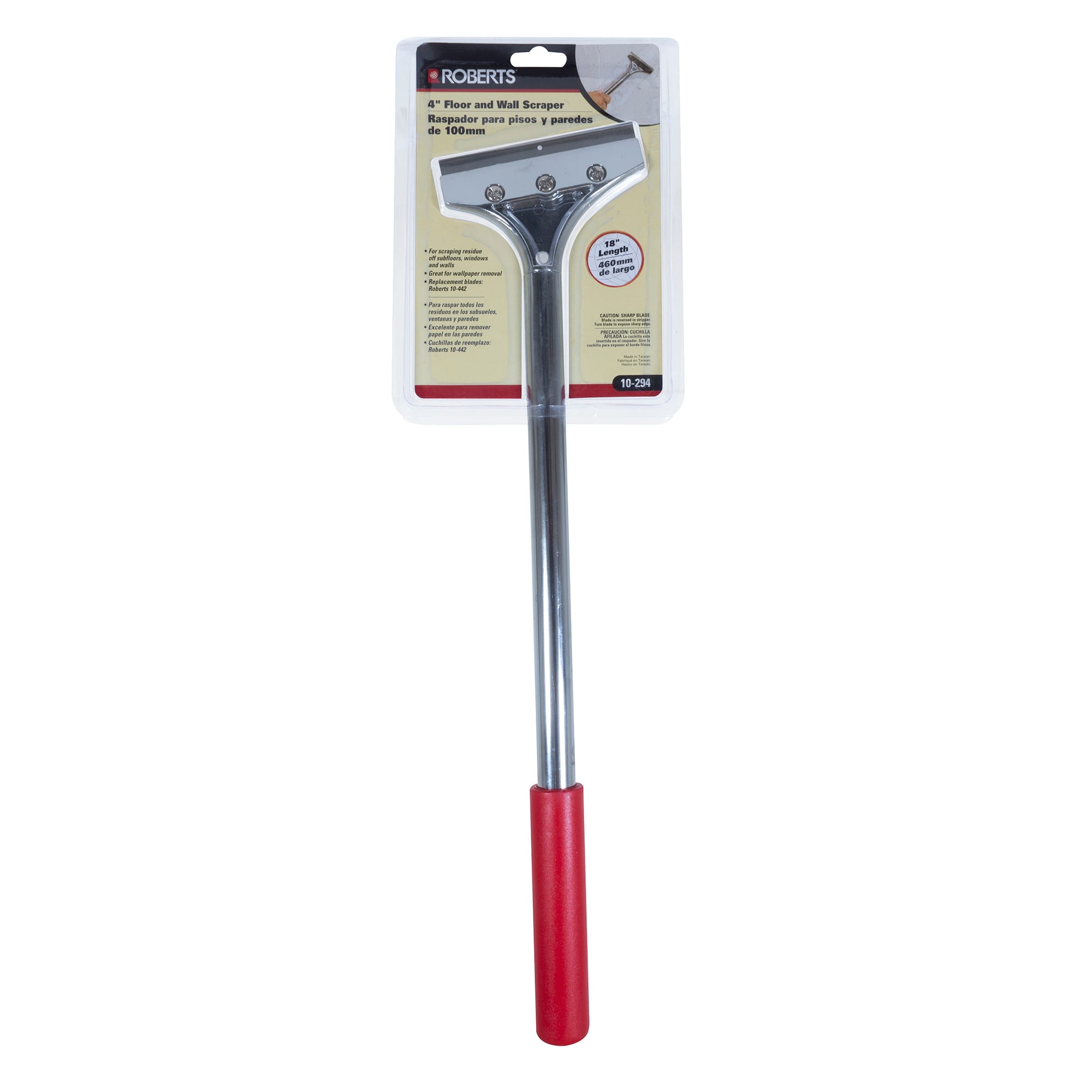 Floor & Wall Scraper with 4" Blade%2C 18" Handle and Angled Head - 8