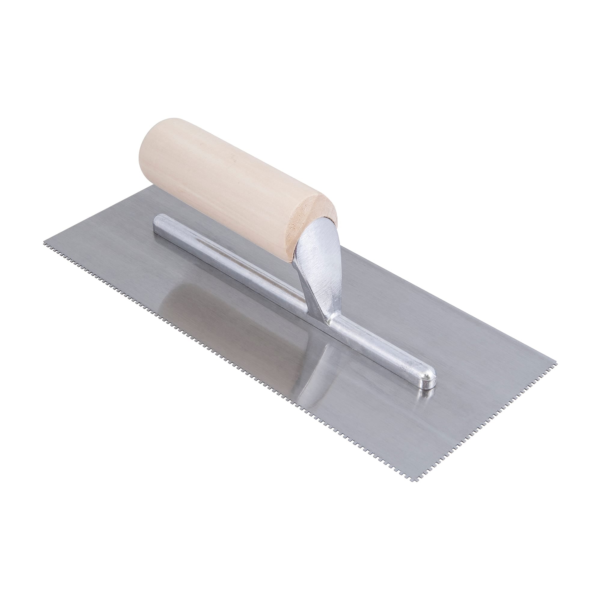 1/16" x 1/16" x 1/16" Square Notch Pro Trowel with 10° Angled Blade - 1