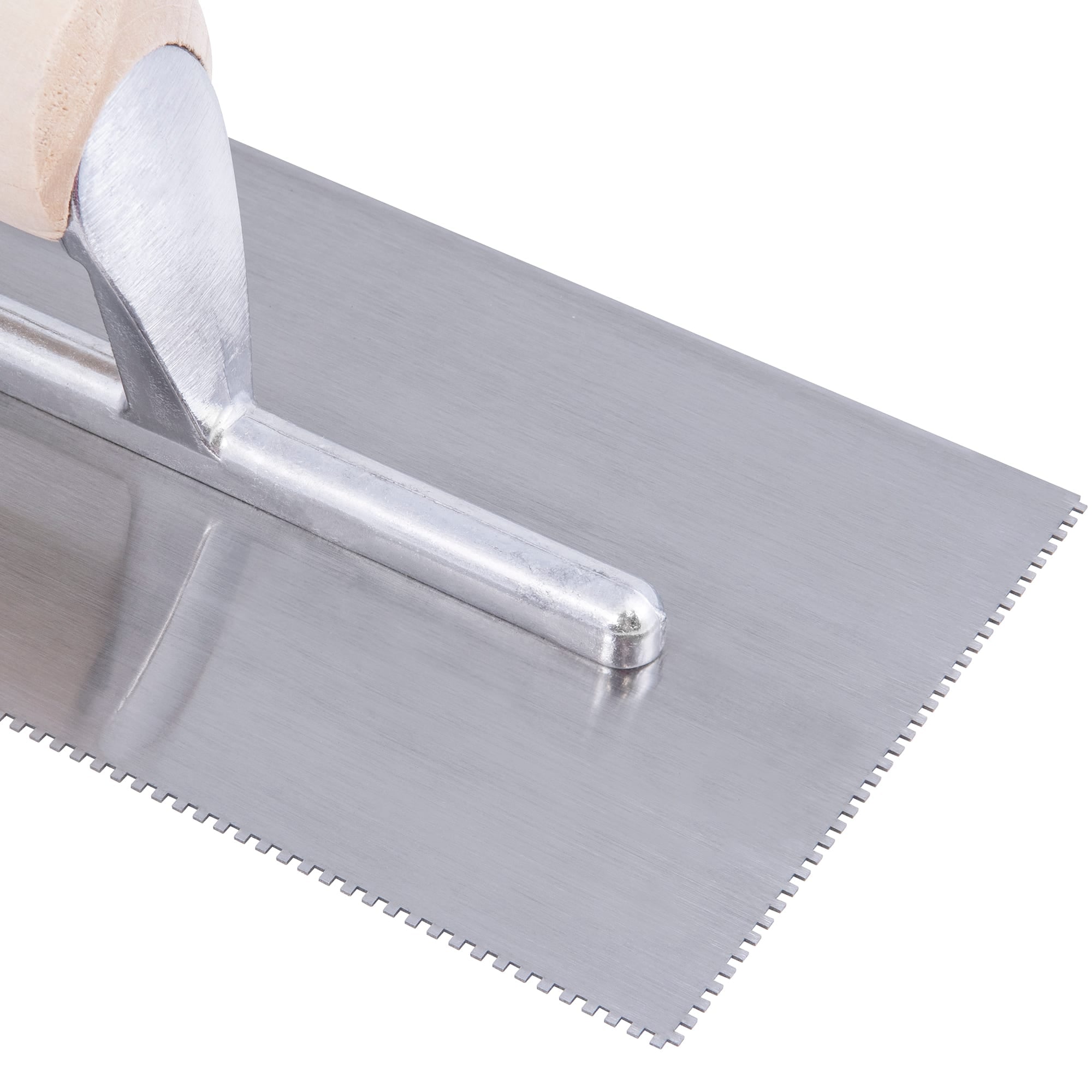 1/16" x 1/16" x 1/16" Square Notch Pro Trowel with 10° Angled Blade - 5
