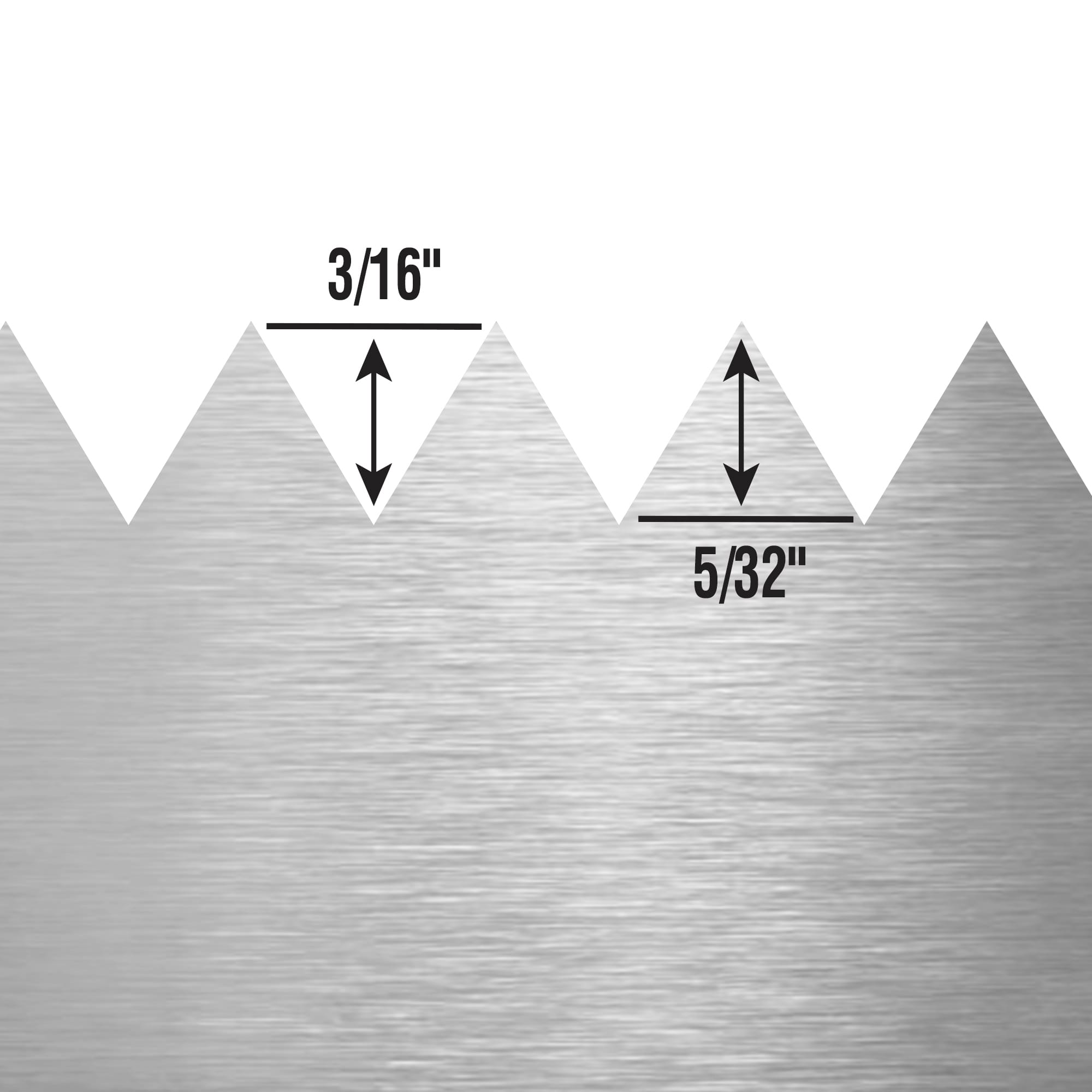 3/16" x 5/32" V-Notch Cold-rolled Steel Cove Base Adhesive Spreader - 7