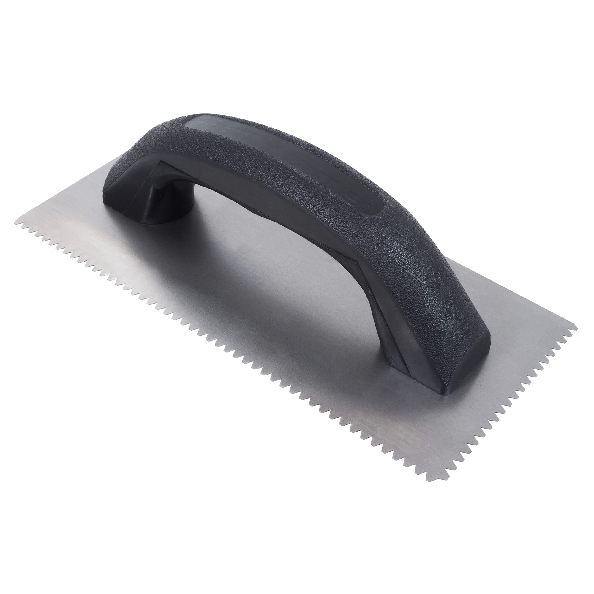 9" x 1/8" x 1/16" Flat Top V-Notch Cold-rolled Steel Economy Trowel - 1